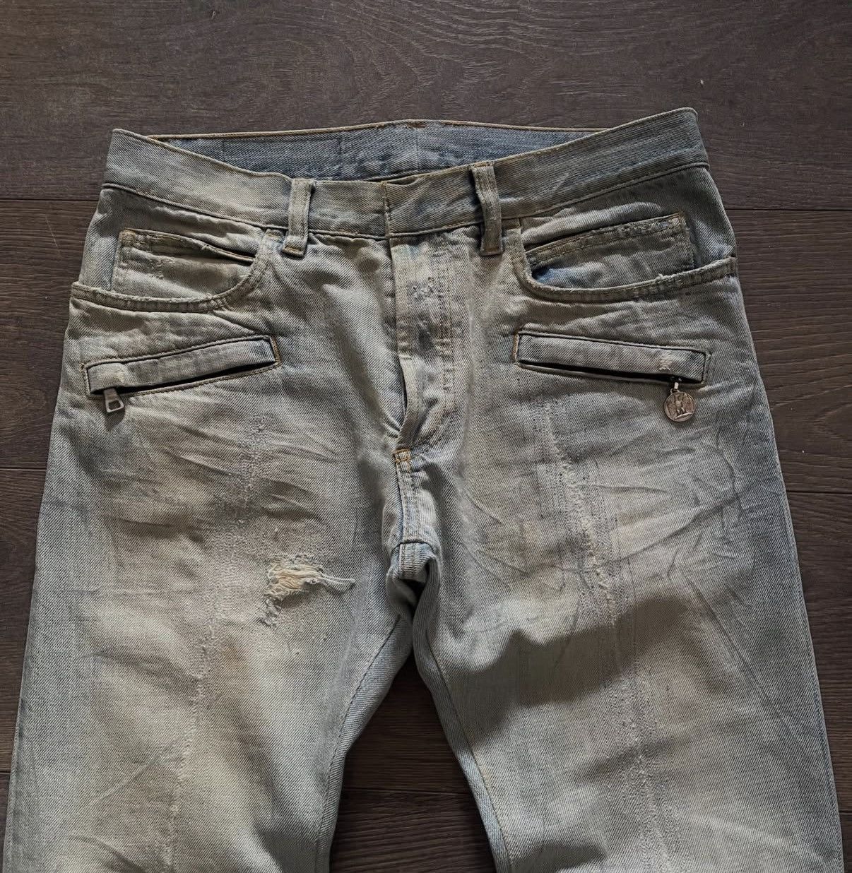 Balmain SS11 Eagle Coin Mud Wash Denim Size US 31 - 3 Thumbnail