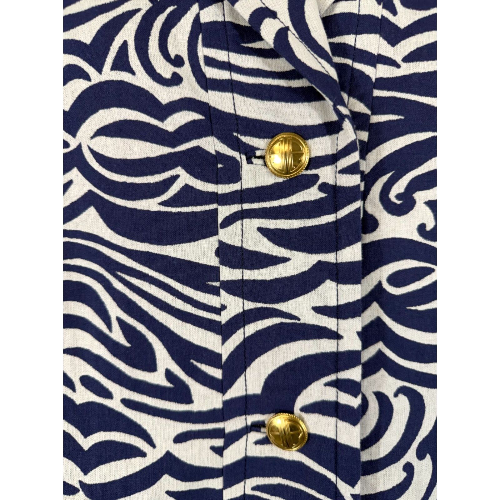 Lilly Pulitzer Lilly Pulitzer Jacket Womens M Blue White Abstract Swirl Print Pockets Overcoat Size M / US 6-8 / IT 42-44 - 5 Thumbnail