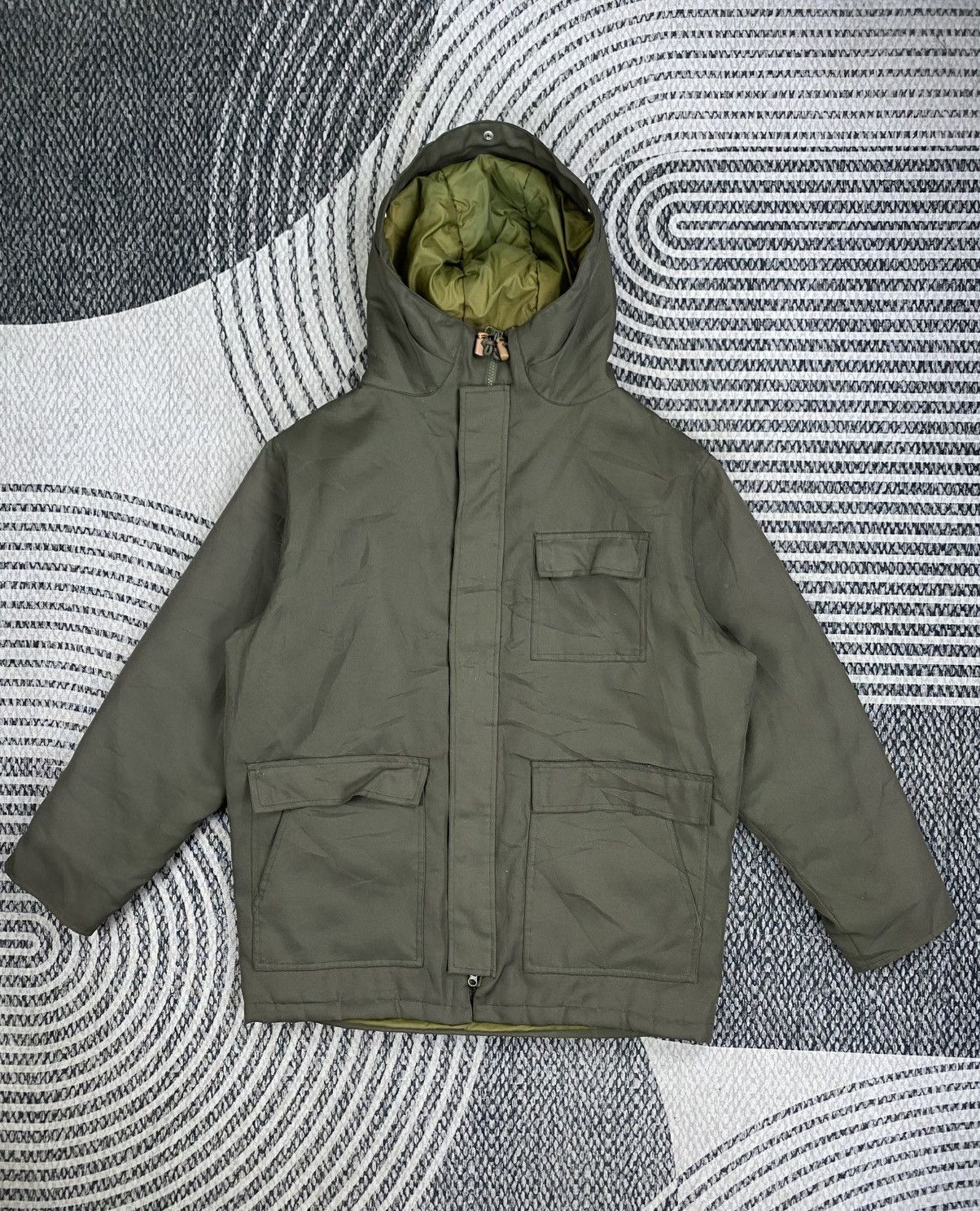 Japanese Brand Vintage Dr.Martens Airwair Green Army Hooded Jacket Size US XL / EU 56 / 4 - 1 Thumbnail