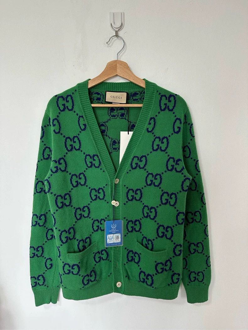 Gucci Gucci New green GG full print logo cardigan jacket 2501-Nex Size US XS / EU 42 / 0 - 1 Thumbnail