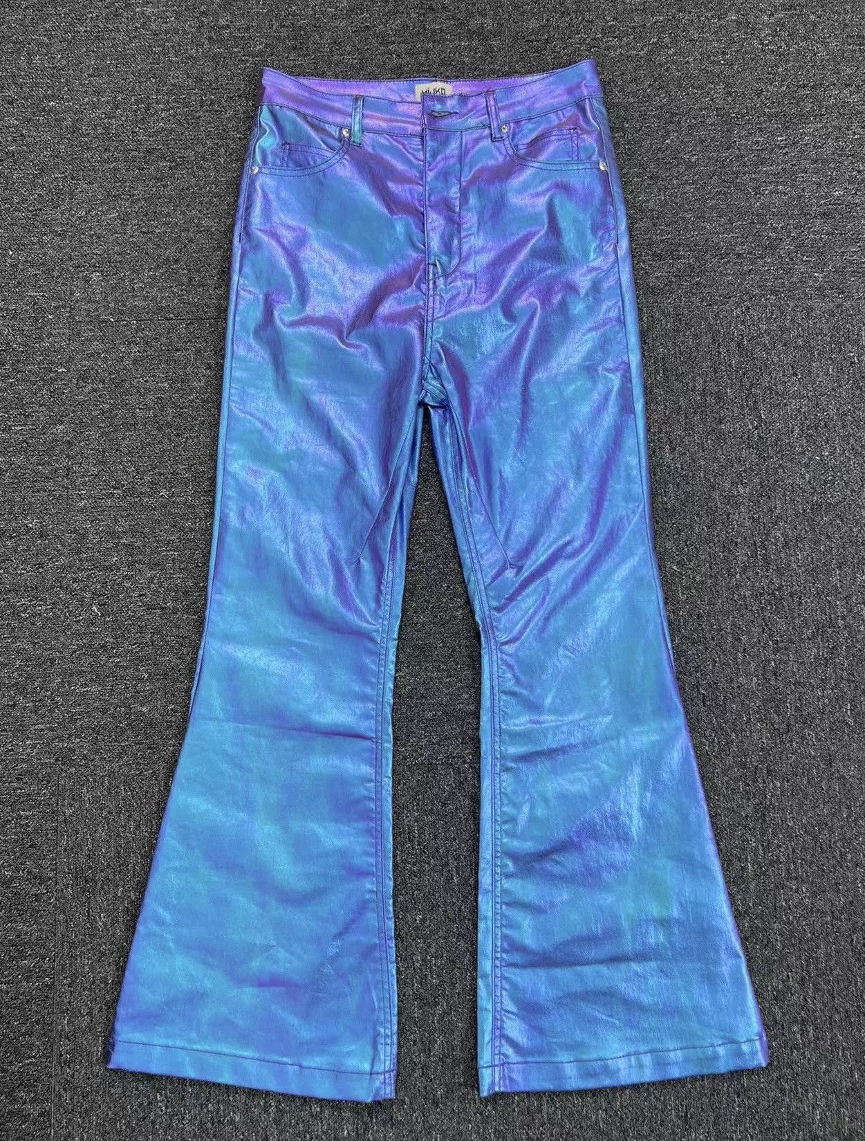 Japanese Brand × Vintage Retro punk y2k holographic hologram shiny flared pants Size US 32 / EU 48 - 4 Thumbnail