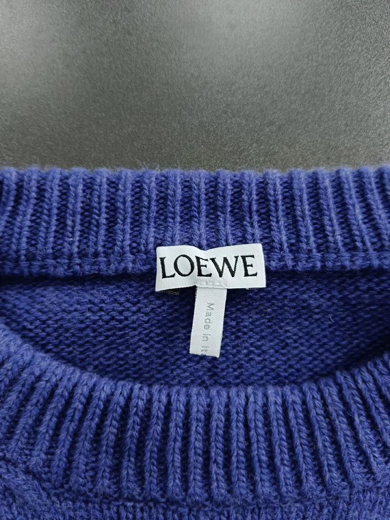 Loewe LOEWE Rhinestone logo knitted round neck sweater blue Size XS / US 0-2 / IT 36-38 - 4 Thumbnail