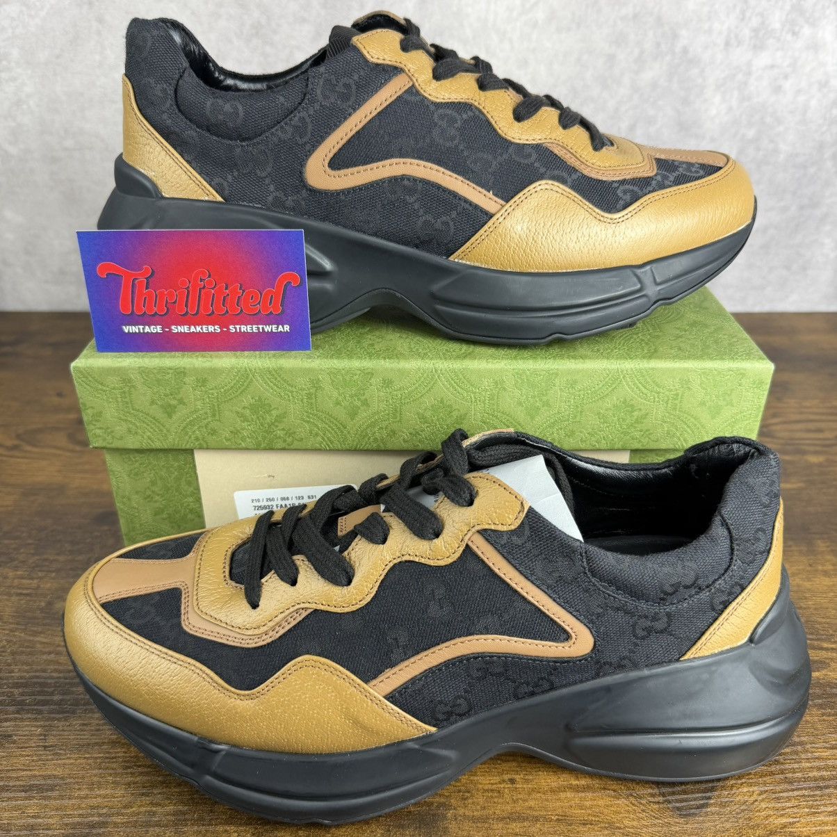Gucci NEW Gucci Rhyton Maxi Supreme Black Khaki Beige 8.5 UK 9 US Size US 9 / EU 42 - 1 Thumbnail