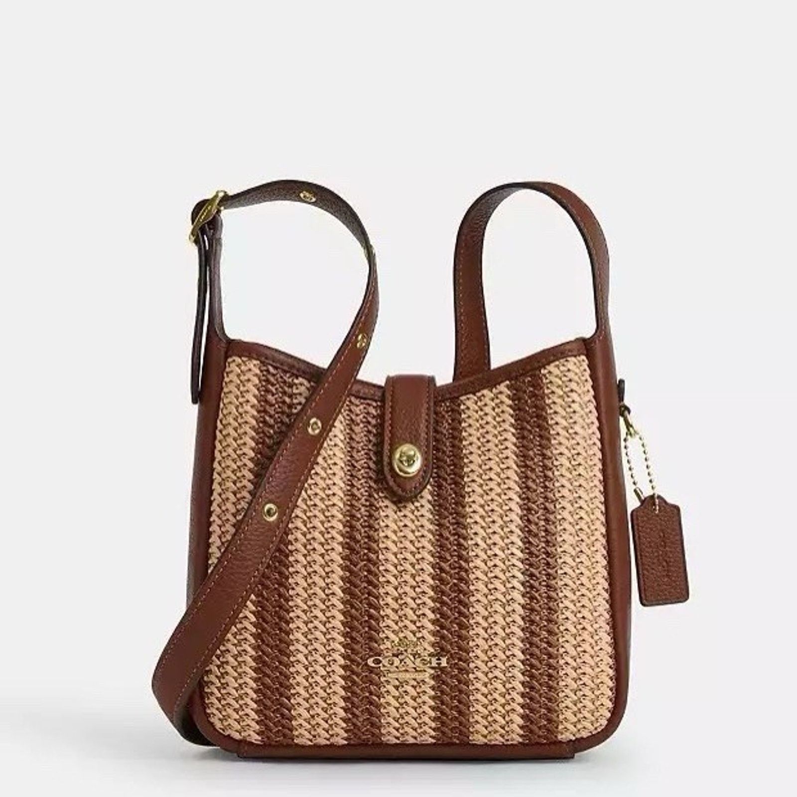 Coach NWT COACH Hadley Mini Bag CBI10 Redwood Straw Leather Size ONE SIZE - 5 Thumbnail