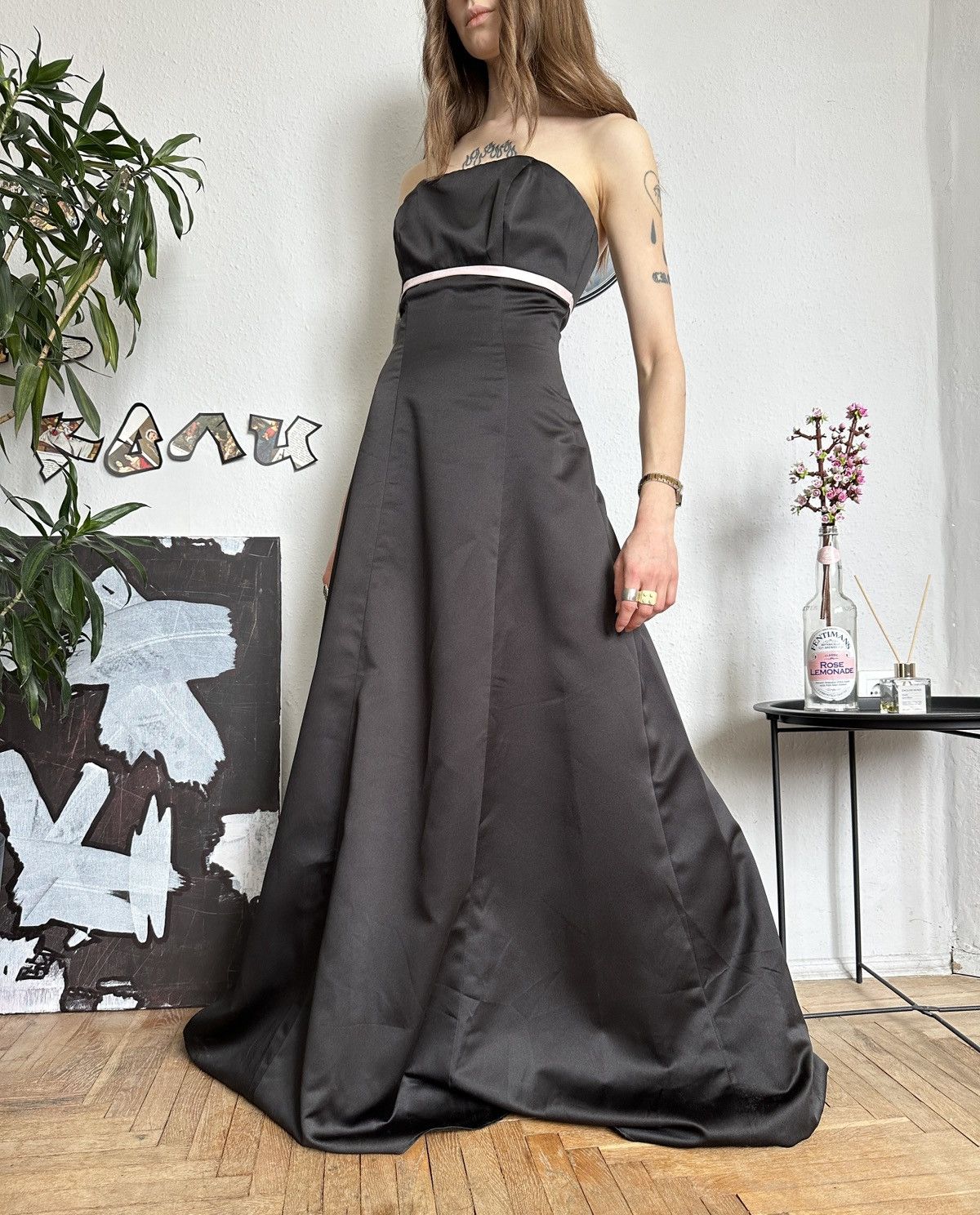 Designer × Vintage Prom Floor Stunnig Evening Dress Vintage Luxury Gown Size XS / US 0-2 / IT 36-38 - 8 Thumbnail