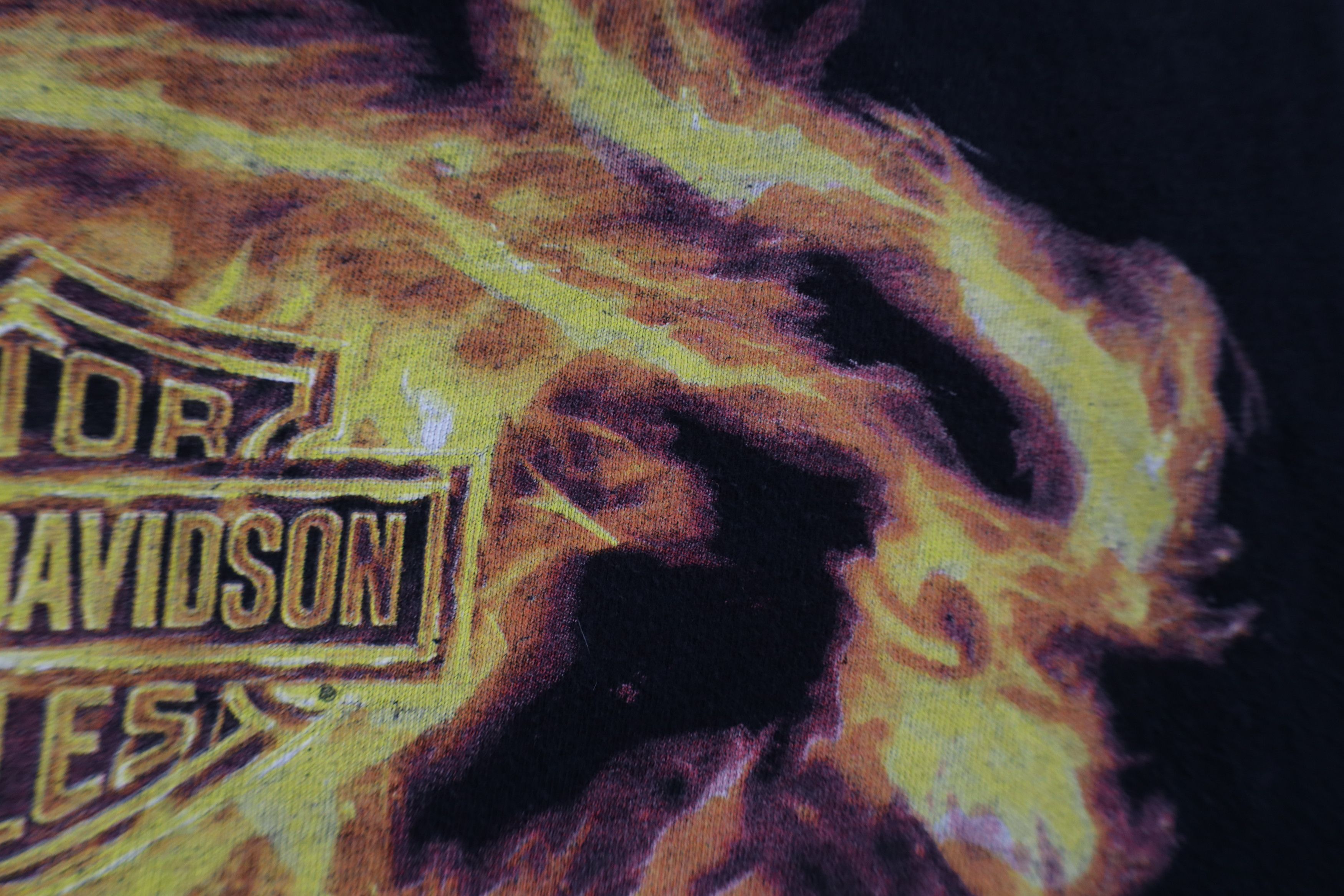 Harley Davidson × Vintage Vintage Y2K Harley Davidson Flames Wolf Short Sleeve T-Shirt Size US XXL / EU 58 / 5 - 5 Thumbnail