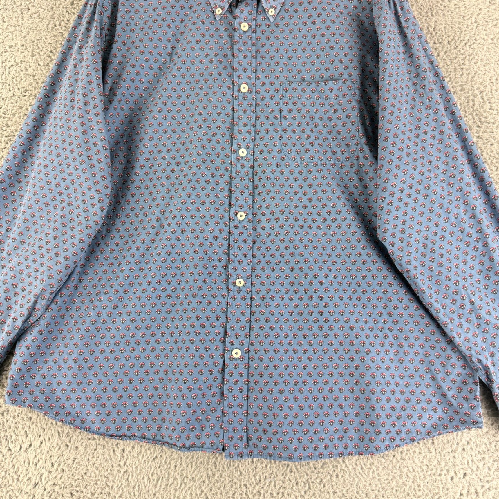 Brooks Brothers Brooks Brothers Regent Fit Button-Down Shirt Men XL Blue Floral Long Sleeve Size US XL / EU 56 / 4 - 4 Thumbnail