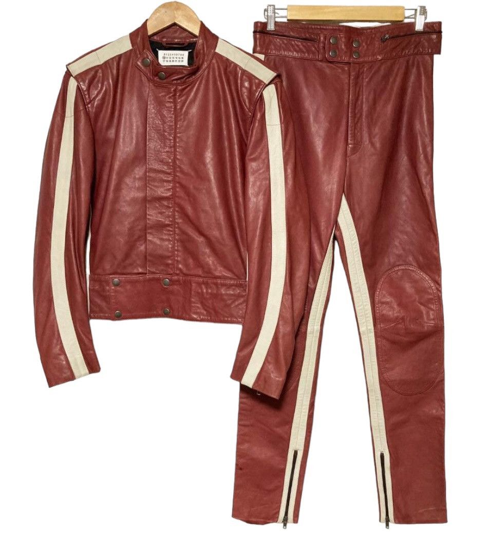 image of Maison Margiela 08Aw Biker Setup in Red, Men's (Size Small)