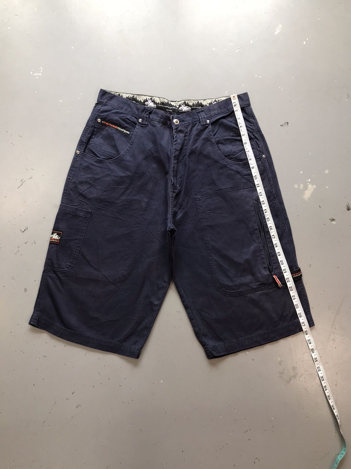 JNCO × Southpole × Vintage Vintage PNB national clothing big pocket denim jort Size US 35 - 3 Thumbnail