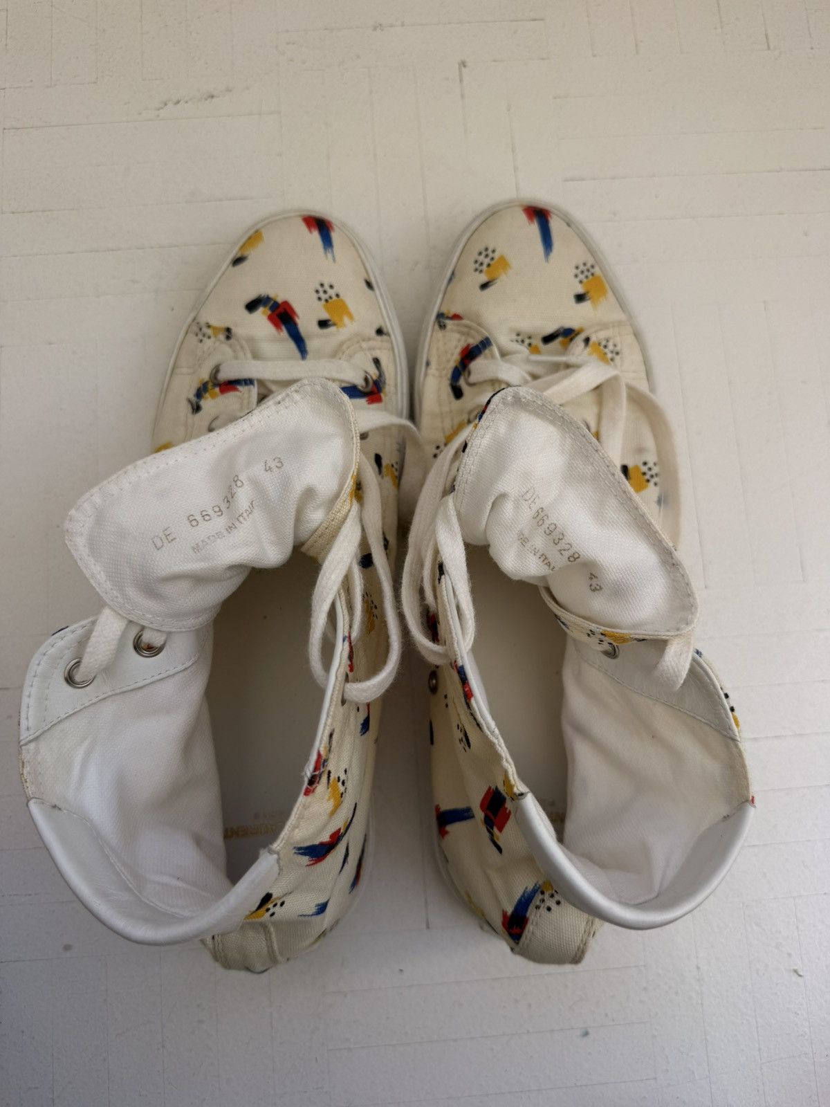 Yves Saint Laurent YSL mid top sneakers barely worn Size US 10 / EU 43 - 10 Thumbnail