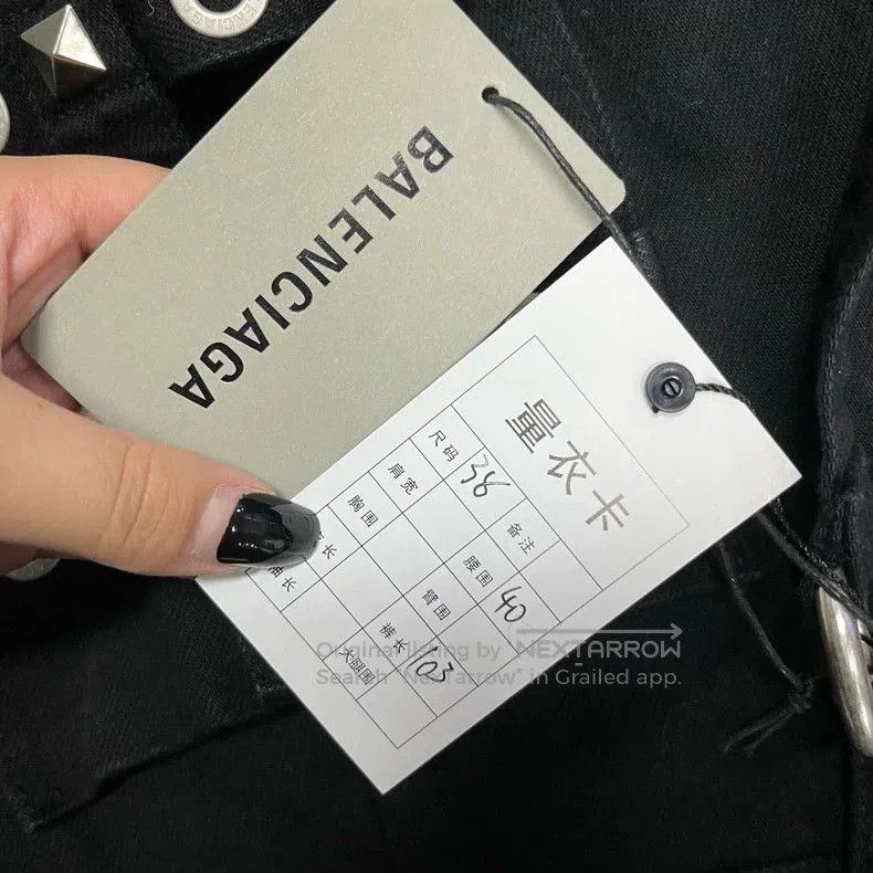Balenciaga Balenciaga Black Denim Skirt with Metal Details. Size US 38 / EU 54 - 4 Thumbnail