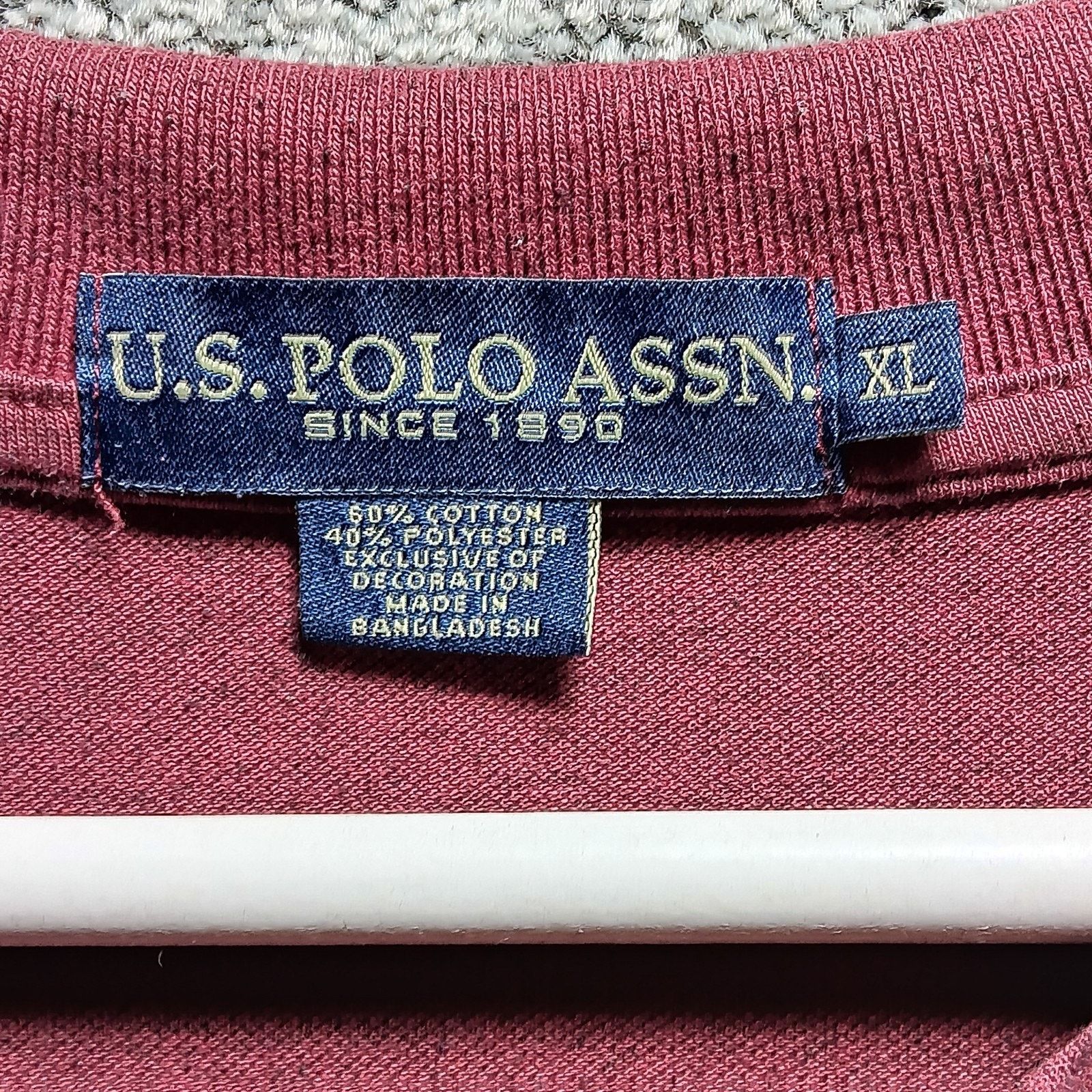 U.S. Polo Assn. U.S. Polo Assn Mens Burgundy Polo XL Classic Fit Preppy Size US XL / EU 56 / 4 - 2 Thumbnail