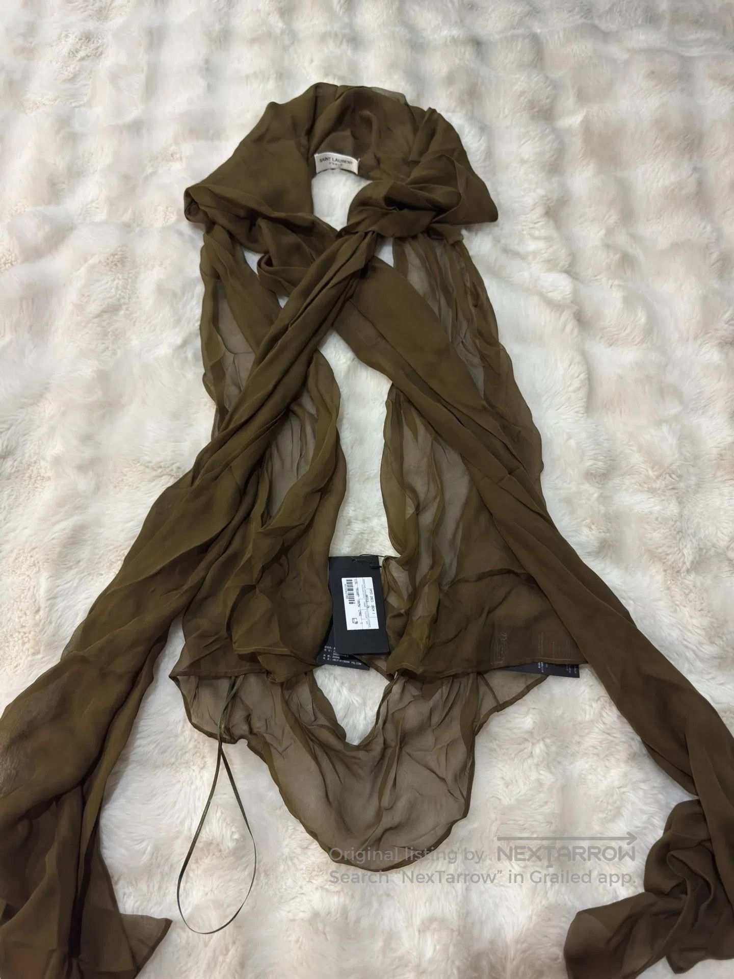Saint Laurent Paris Saint Laurent Paris Silk Cascading Pleated Top| Size US S / EU 44-46 / 1 - 6 Thumbnail