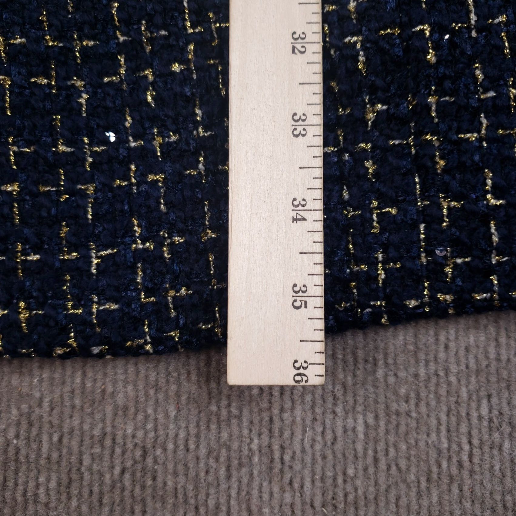 Vintage Sail to Sable Tweed Coat Womens Large Long Blue Gold Button Front Sequence Lined Size L / US 10 / IT 46 - 4 Thumbnail