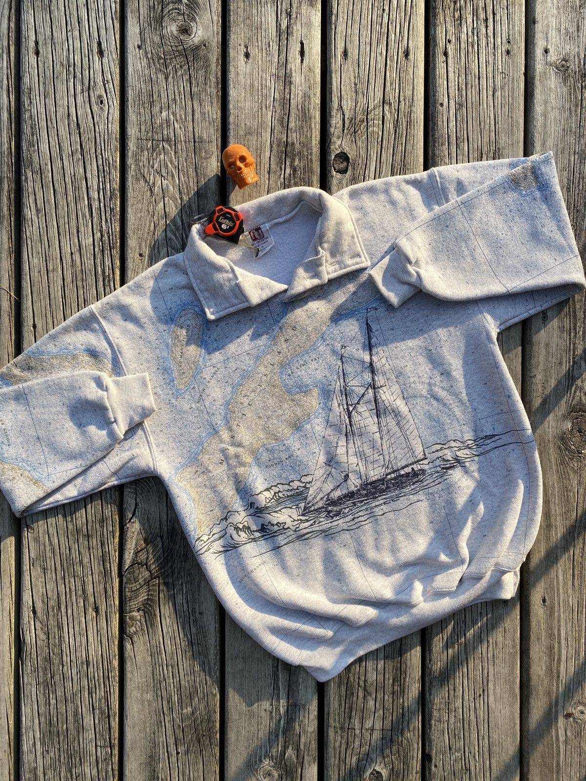 Vintage 90s New Jersey sailing map sweatshirt sz M Size US M / EU 48-50 / 2 - 1 Thumbnail