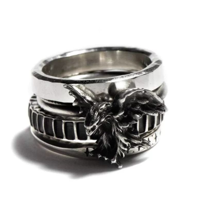 Werkstatt Munchen Werkstatt Munchen Old Discontinued Eagle Combo Ring S New Size ONE SIZE - 1 Thumbnail