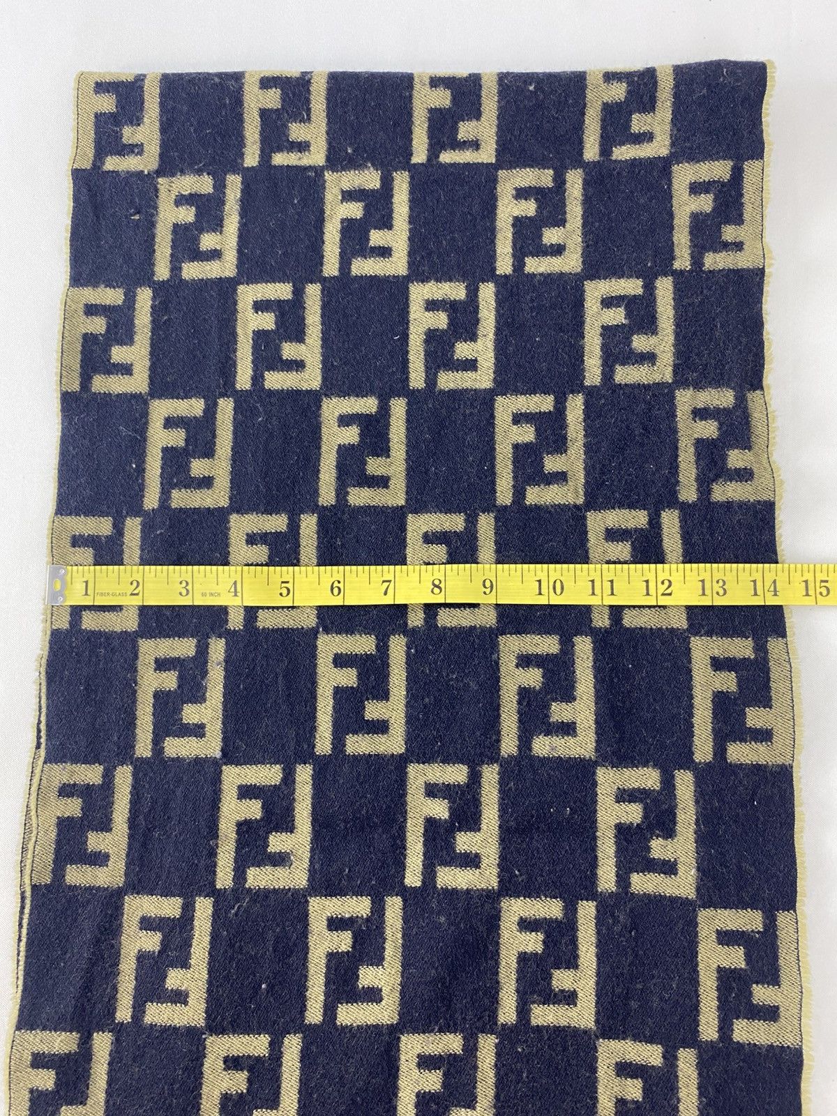 Fendi Fendi Cravatte 100% Wool FF Nova Checked Monogram Scarf Size ONE SIZE - 6 Thumbnail