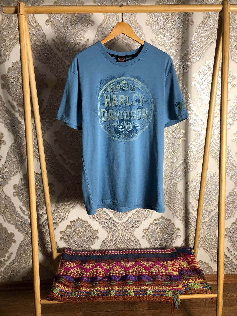 Harley Davidson VINTAGE HARLEY DAVIDSON MOTORCYCLE CHICAGO DOUBLE PRINTED Size US L / EU 52-54 / 3 - 1 Thumbnail
