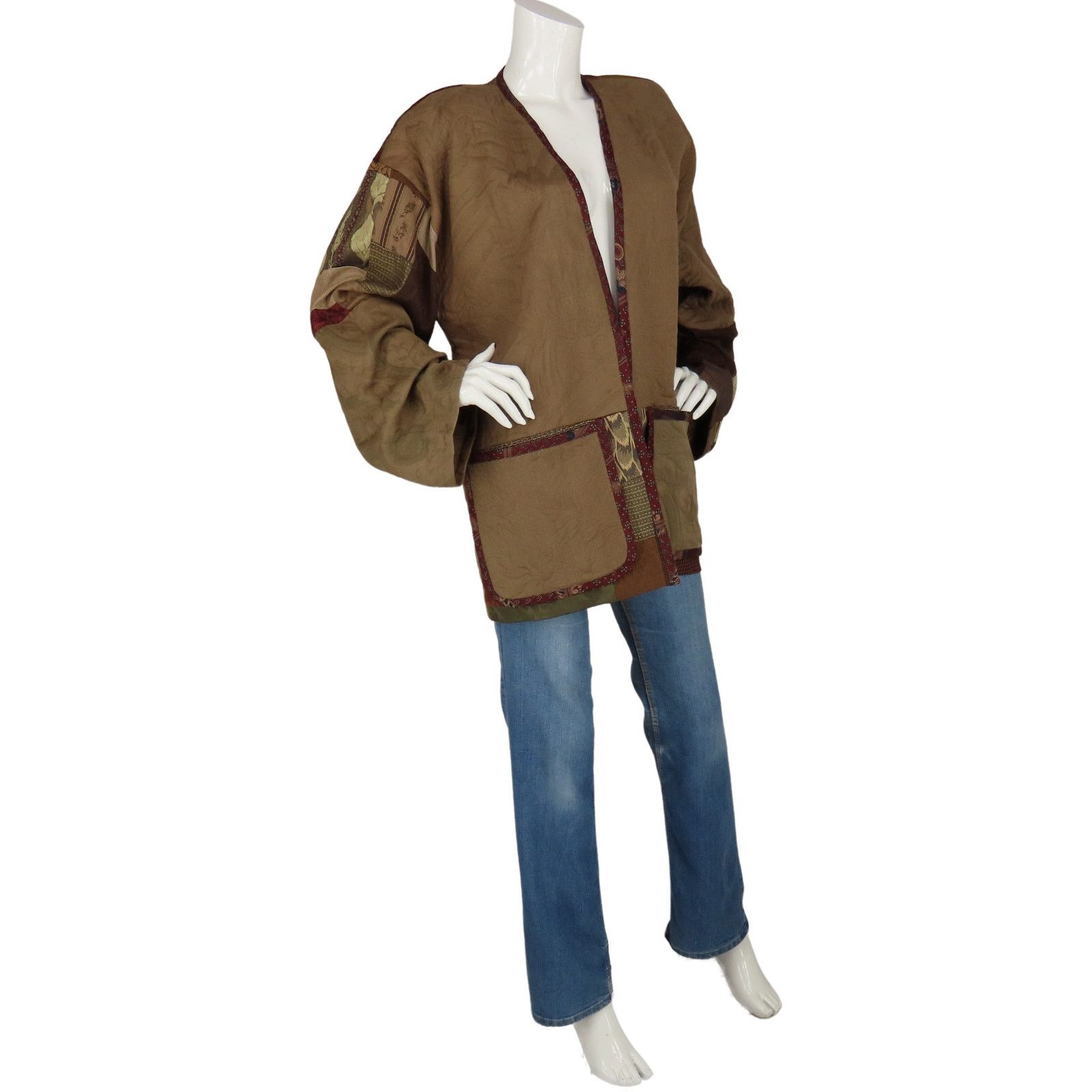 Vintage Vintage Donna Jessica Fabric Patchwork Boho Lagenlook Coat Size XL / US 12-14 / IT 48-50 - 7 Thumbnail