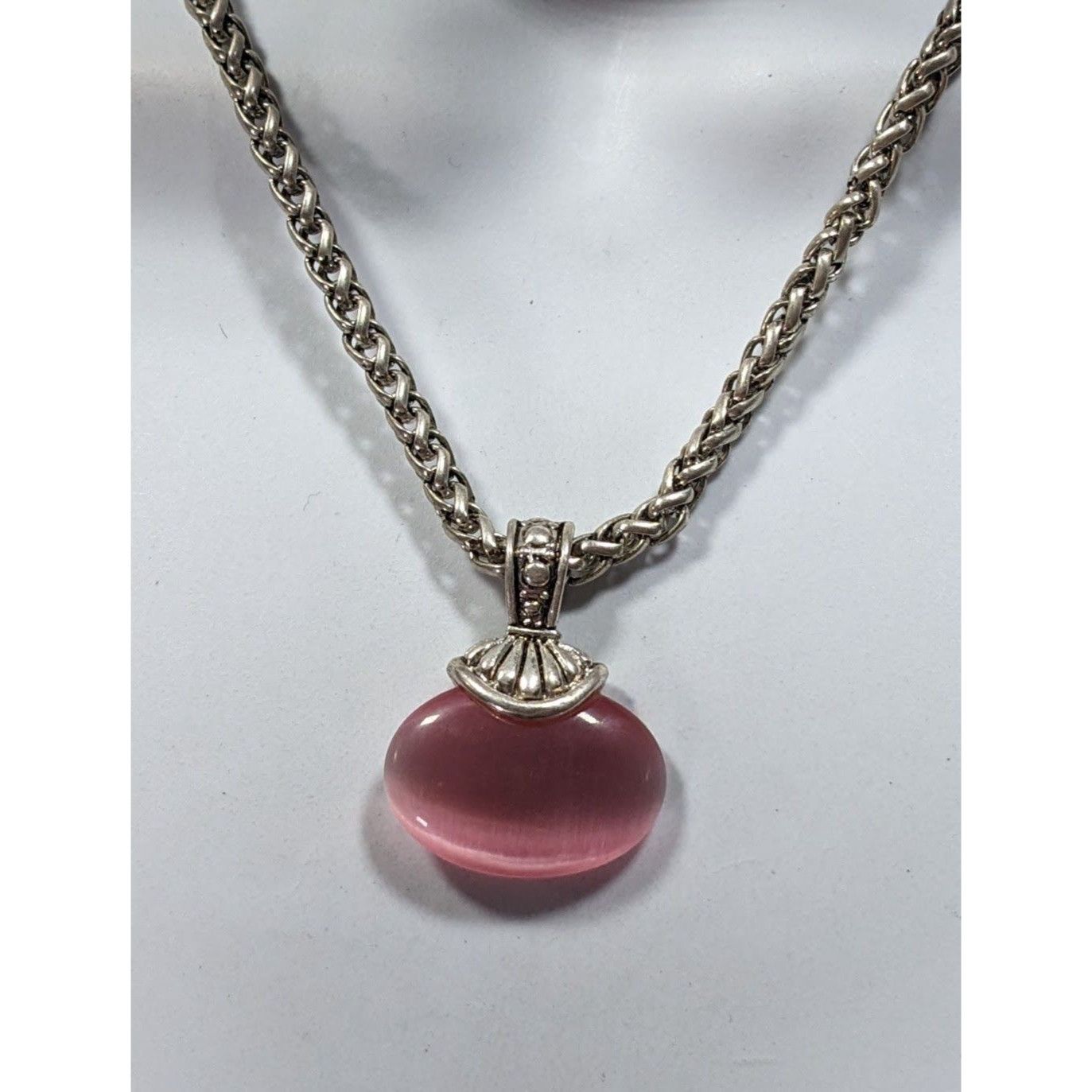 Other Whimsical Fantasy Pink Cat Eye Glass Pendant Necklace Size ONE SIZE - 2 Thumbnail