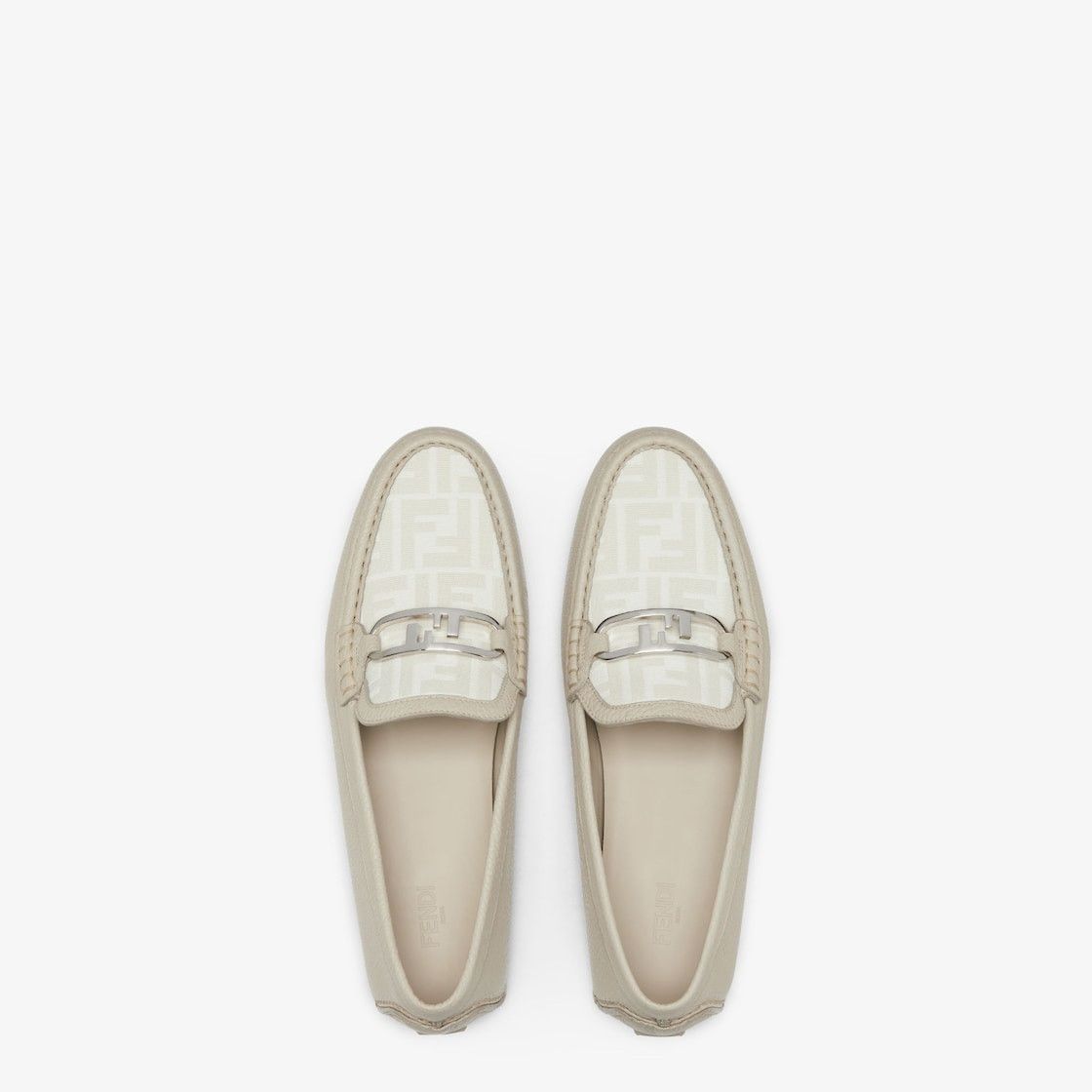 Fendi o1s1wg111025 Fendi O'Lock Driving Shoes in Beige/White Size US 12 / EU 45 - 1 Thumbnail