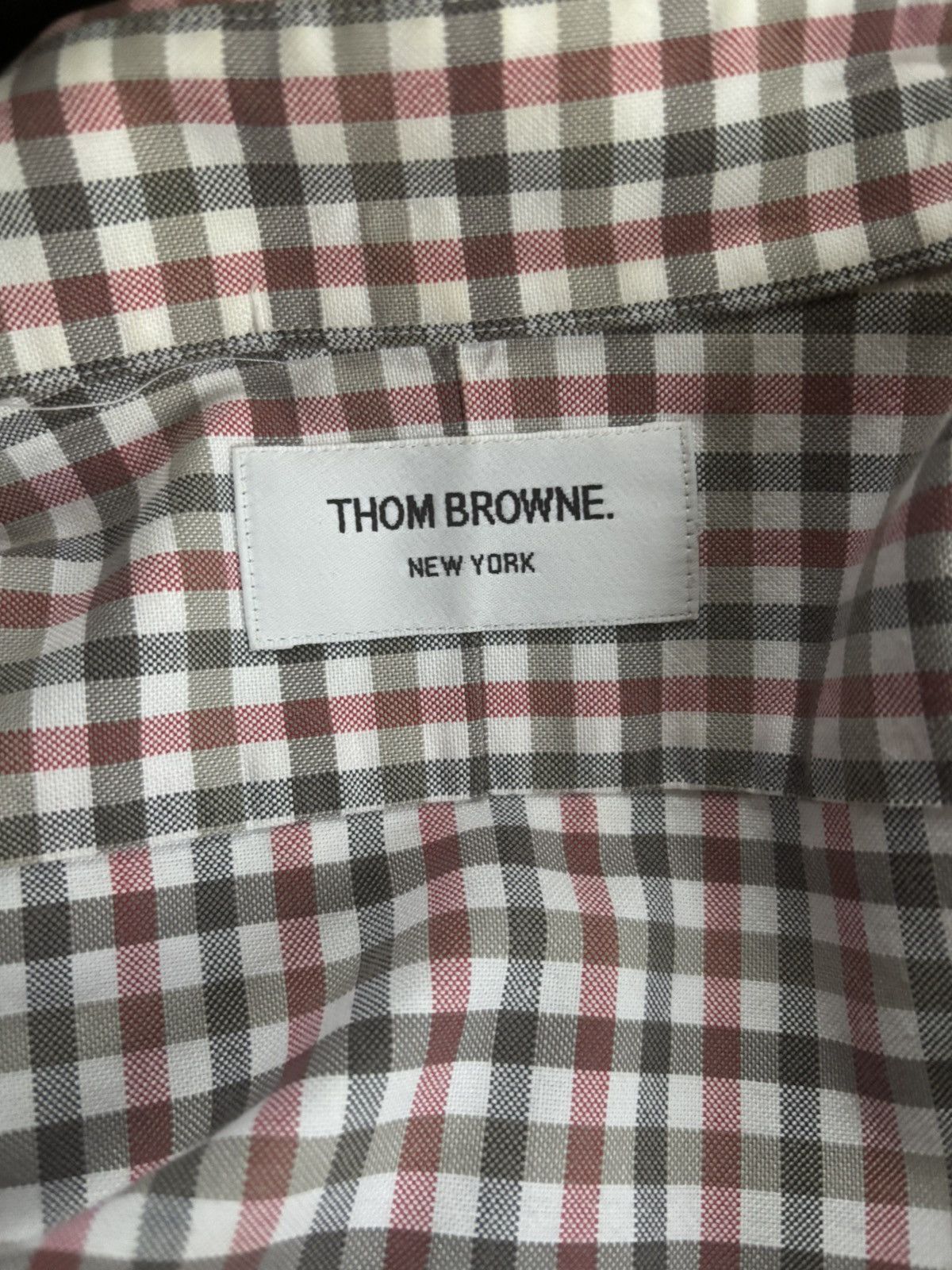 Thom Browne Thom Browne Check Button-Up Shirt (Red/Grey/White) Size US S / EU 44-46 / 1 - 15 Thumbnail