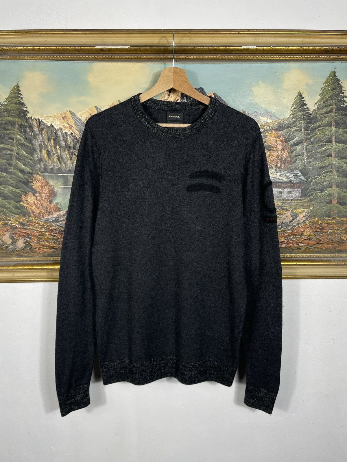 Diesel × Diesel Black Gold Diesel Wool Black Knitwear Sweater Jumper Pull Streetwear Size US M / EU 48-50 / 2 - 1 Thumbnail