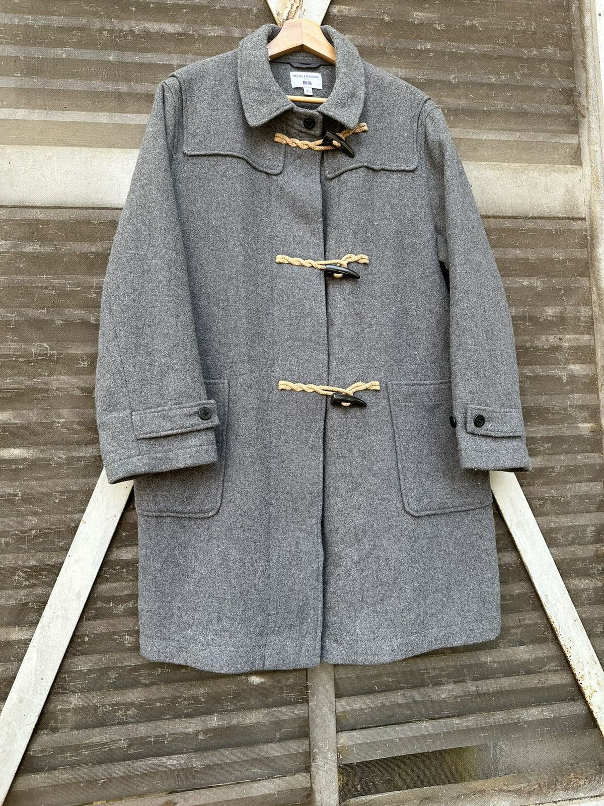 Japanese Brand 👹UNIQLO INES DE LA FRESSANGE 100% WOOL DUFFLE JACKET Size US XL / EU 56 / 4 - 4 Thumbnail