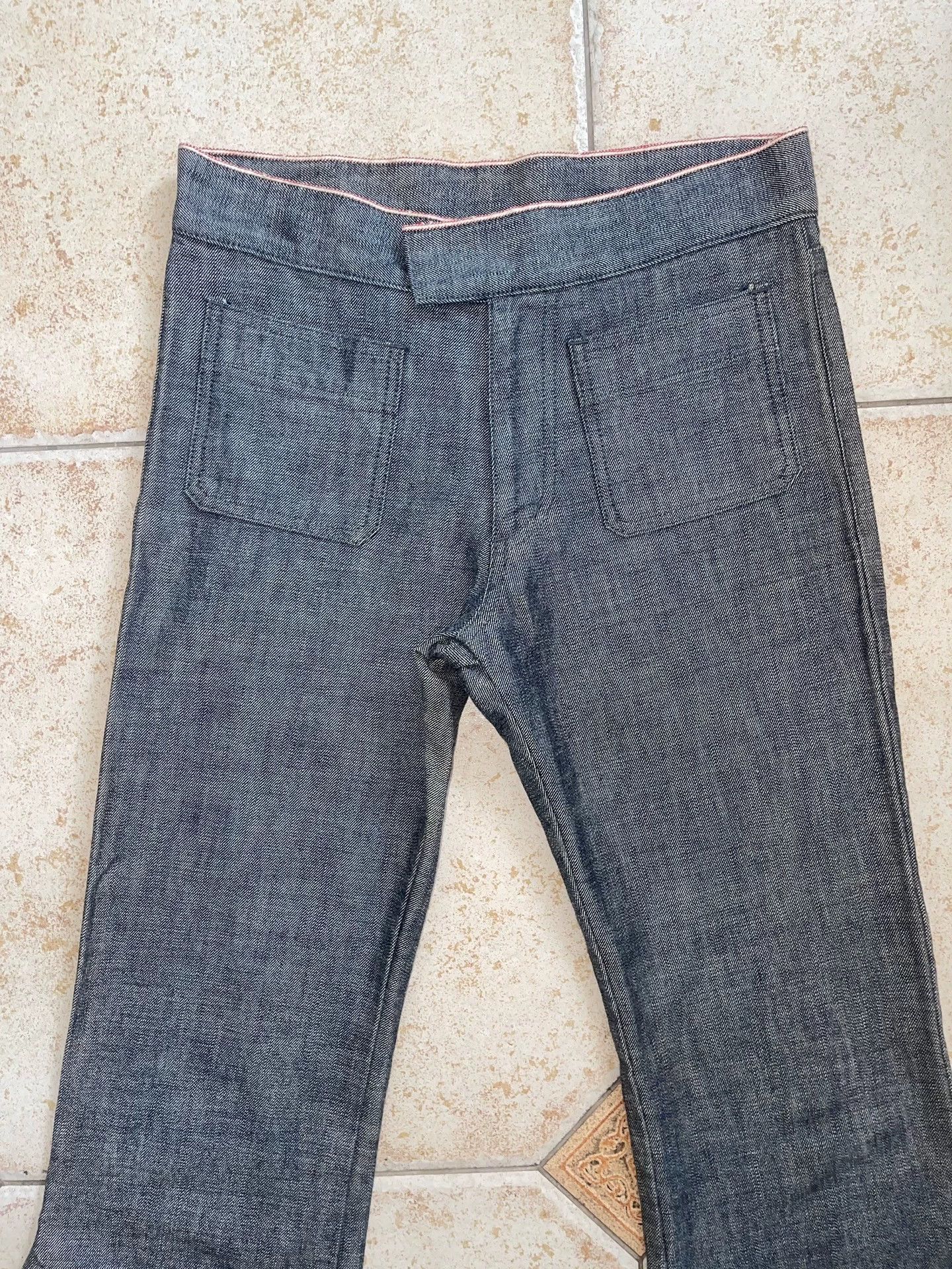 Jean Paul Gaultier JPG Blue-Gray Tie-Strap Flared Jeans 40 Size 27" / US 4 / IT 40 - 3 Thumbnail