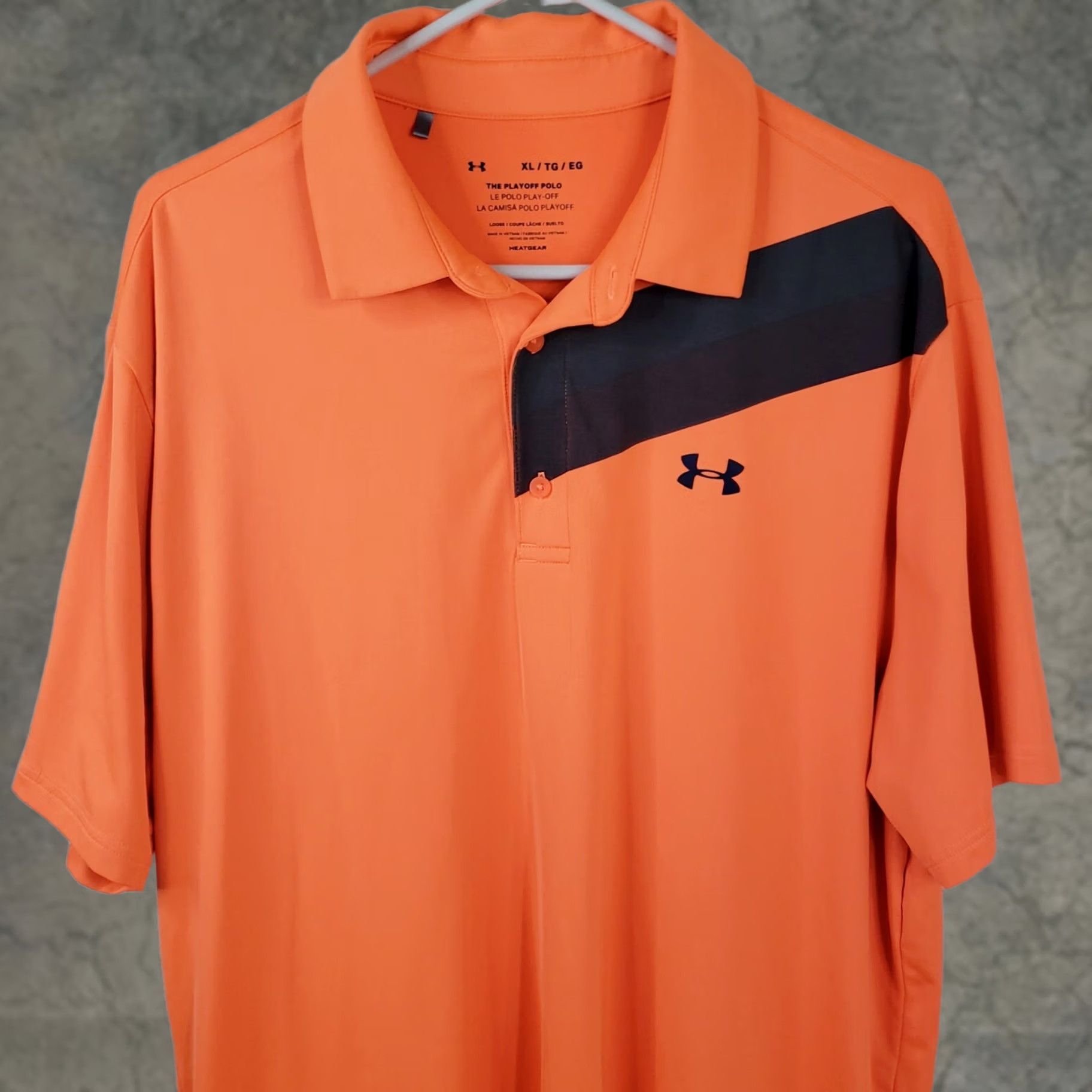Under Armour VINTAGE Under Armour Polo Shirt Men XL Orange The Play Off Polo Heat Gear Pullover Golf Size US XL / EU 56 / 4 - 1 Thumbnail