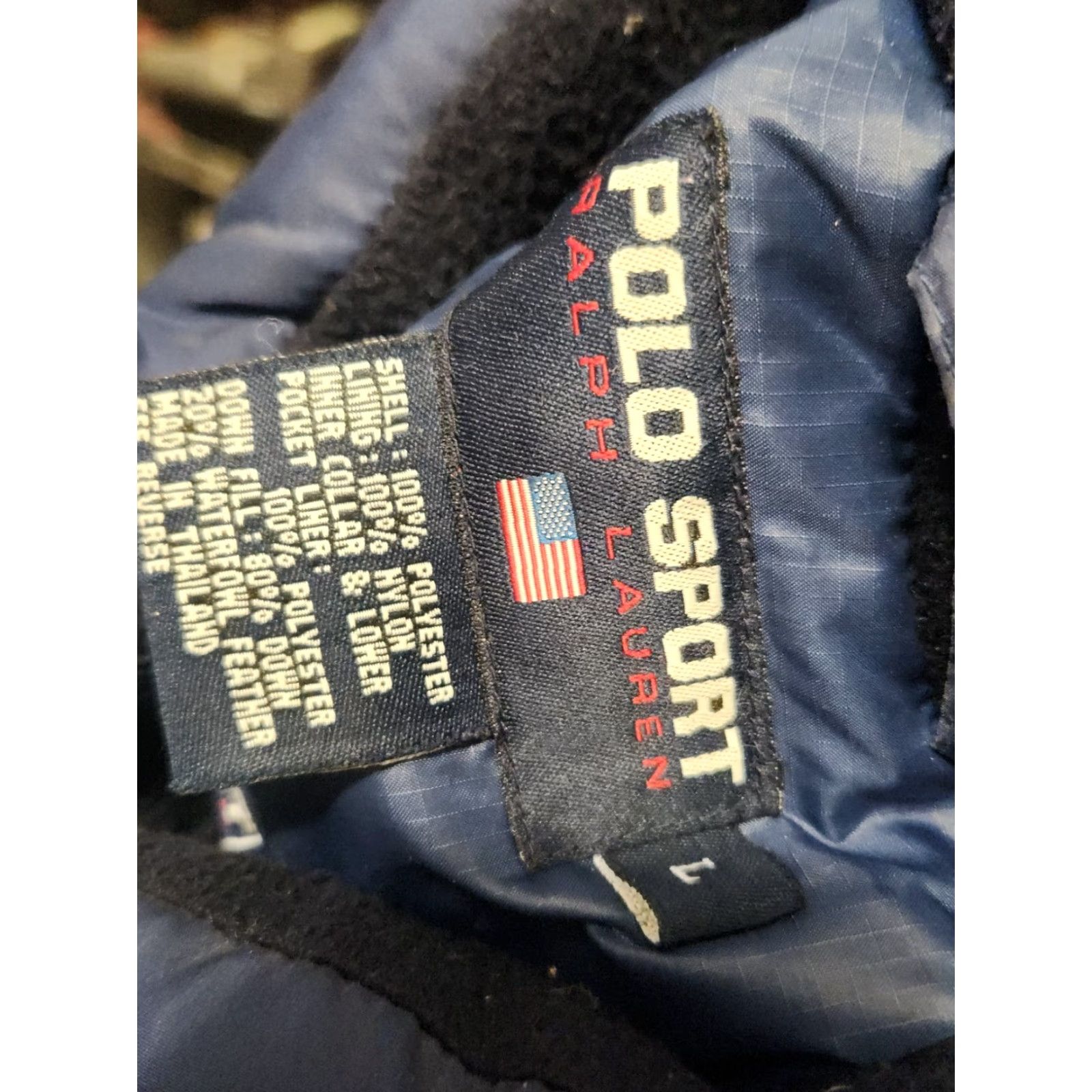 Polo Ralph Lauren VINTAGE Polo Ralph Lauren Puffer Jacket Mens L USA Skiing 1992 Blue Nylon Polo Sports USA Flag Pwing Size US L / EU 52-54 / 3 - 2 Thumbnail