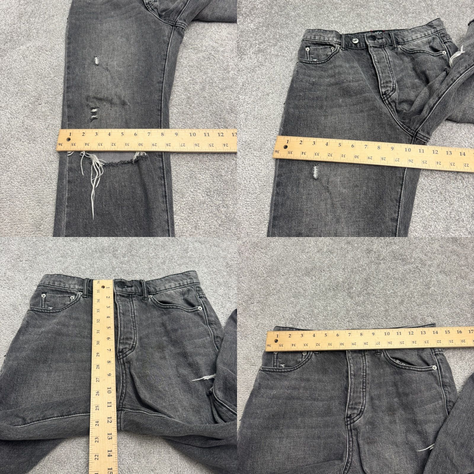 Urban Outfitters BDG Urban Outfitters Button Fly Slim Fit Denim Jeans Womens 28 Black Distressed Vintage No Size 28" / US 6 / IT 42 - 9 Thumbnail