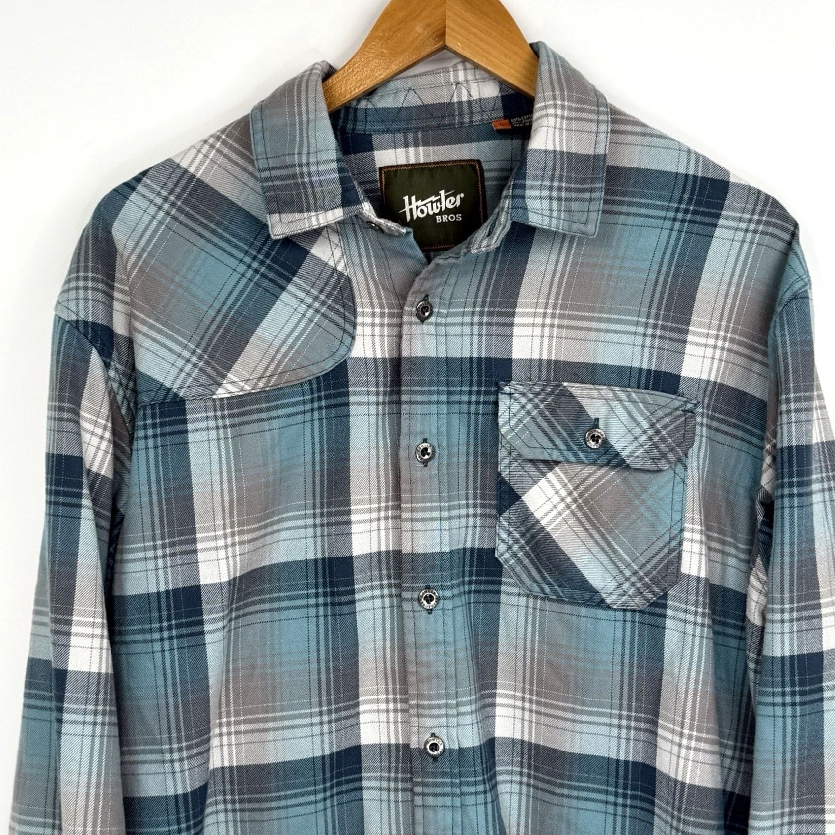 Howler Brothers Howler Brothers Harker Flannel Shirt Mens L Blue Plaid Button-Up Size US L / EU 52-54 / 3 - 2 Thumbnail