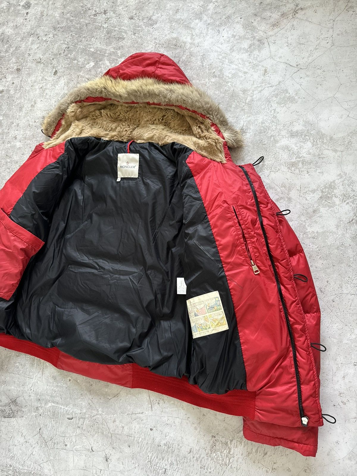 Moncler Moncler Bulgarie red puffer jacket with fur Size US XL / EU 56 / 4 - 17 Thumbnail