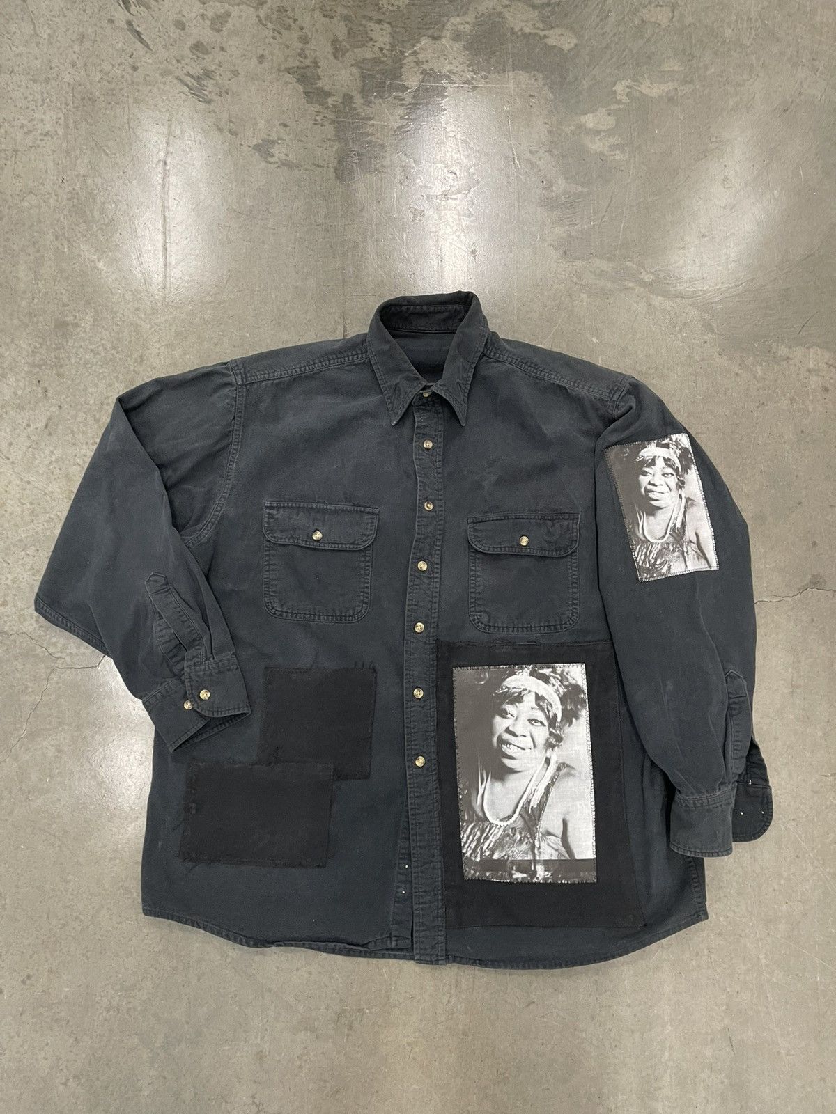 Other MA RAINEY "MOONSHINE BLUES" PATCHWORK BLACK FLANNEL SHIRT Size US L / EU 52-54 / 3 - 1 Thumbnail