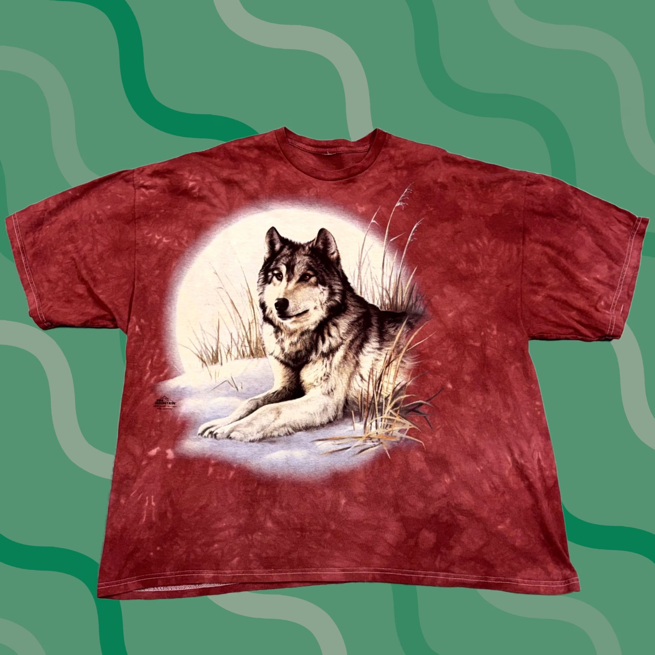 The Mountain VINTAGE The Mountain Shirt Mens 2XL Red Wolf Graphic Tee Tie Dye 2000s Wildlife Size US XXL / EU 58 / 5 - 1 Thumbnail