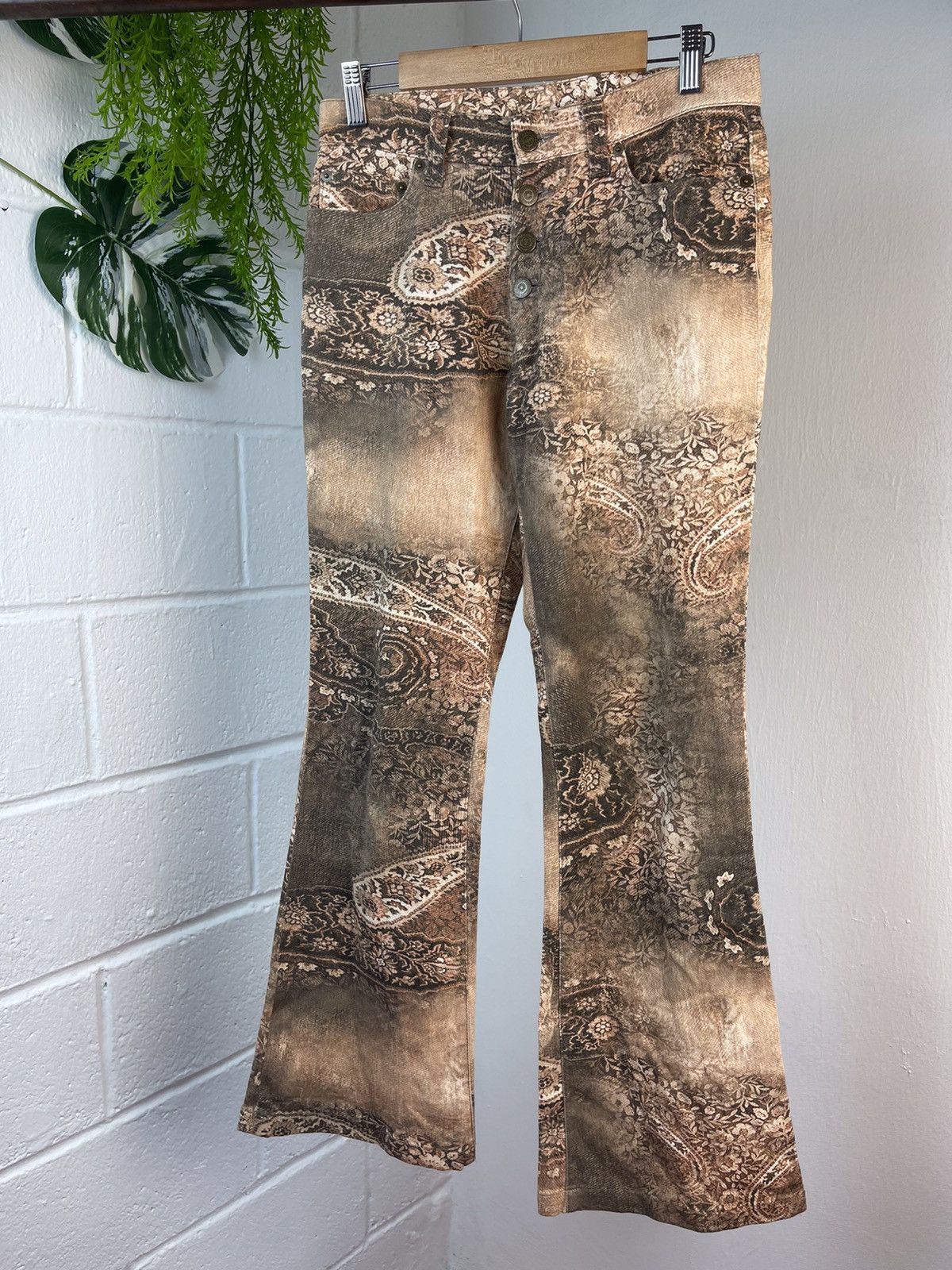 If Six Was Nine × Le Grande Bleu (L.G.B.) × Tornado Mart 2000s Tornado Mart Flare Fullprint Pants Size US 28 / EU 44 - 5 Thumbnail