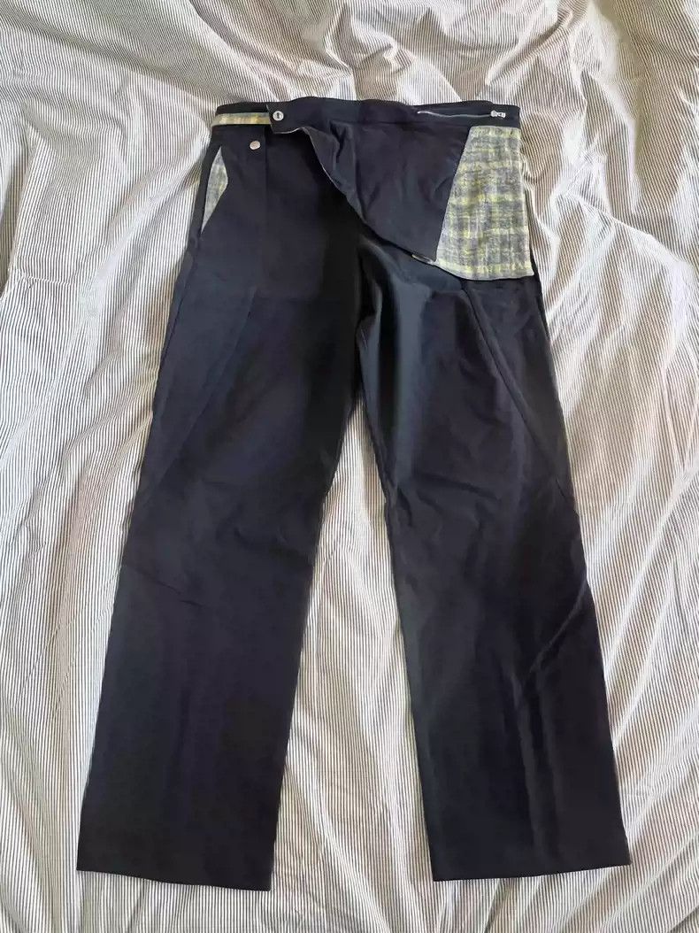 Pre-owned Kiko Kostadinov 22aw/22fw Rear Zipper/split Wide Leg Pants In Black