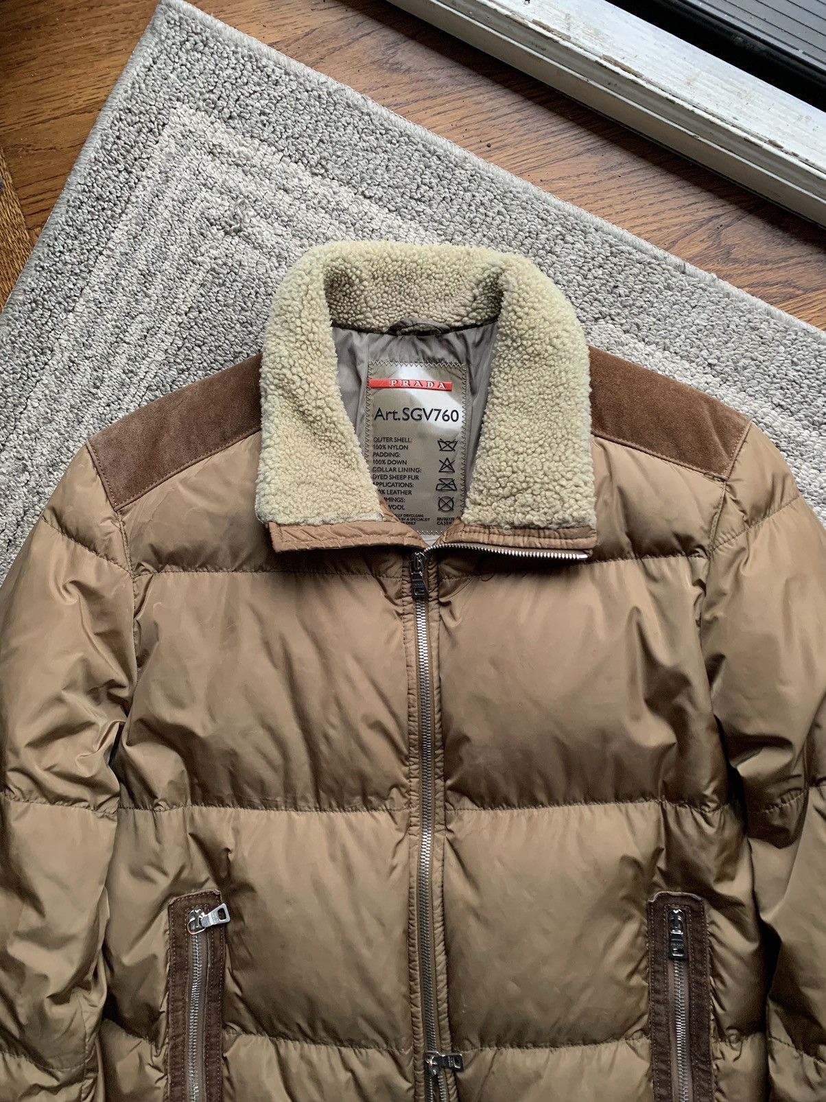 Prada Prada Jacket SGV760 Down Bomber Winter Coat Shearling Linea Size US M / EU 48-50 / 2 - 4 Thumbnail