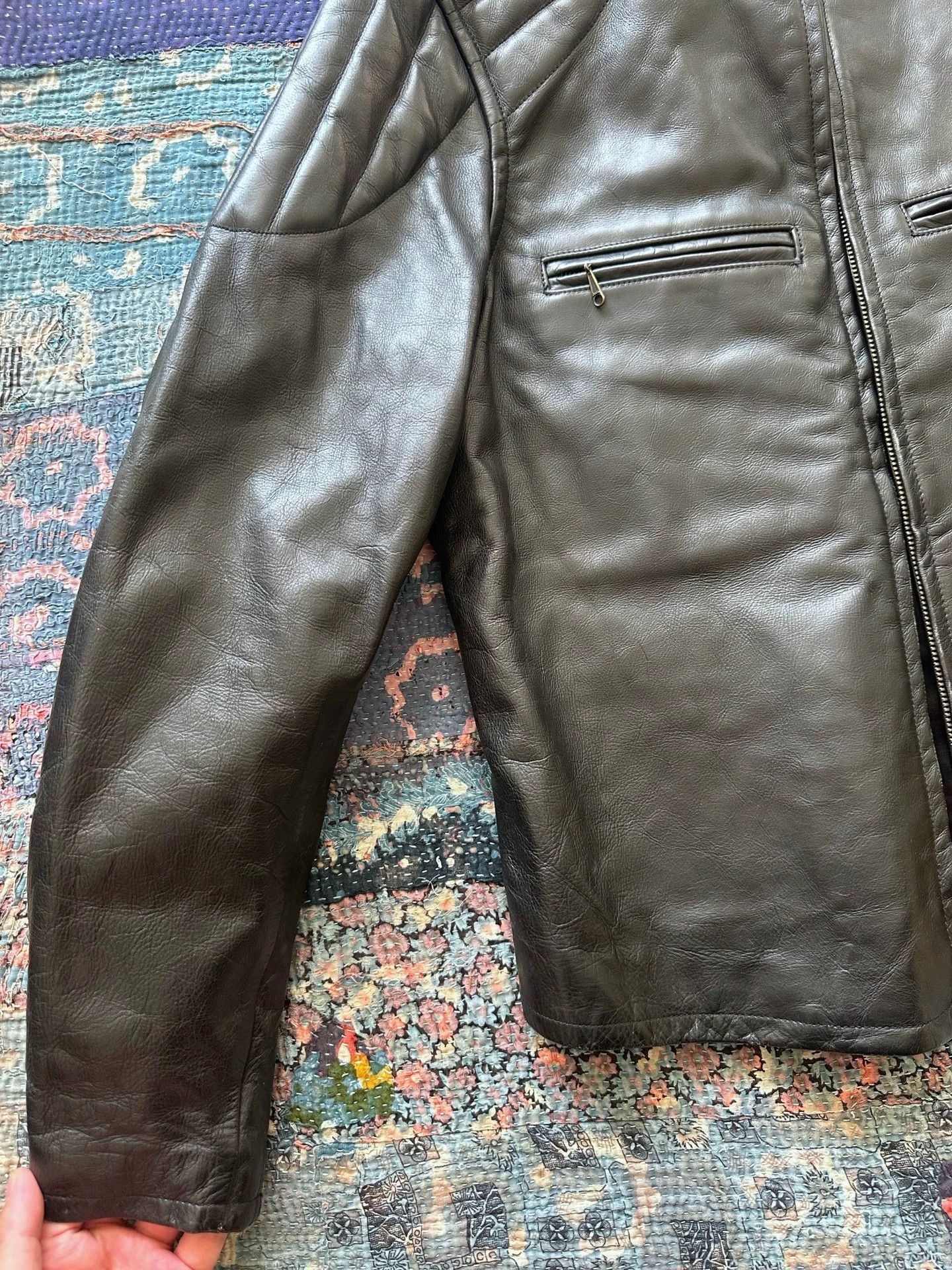 RRL Ralph Lauren RRL J100 Black Leather Moto Jacket M Size US M / EU 48-50 / 2 - 4 Thumbnail