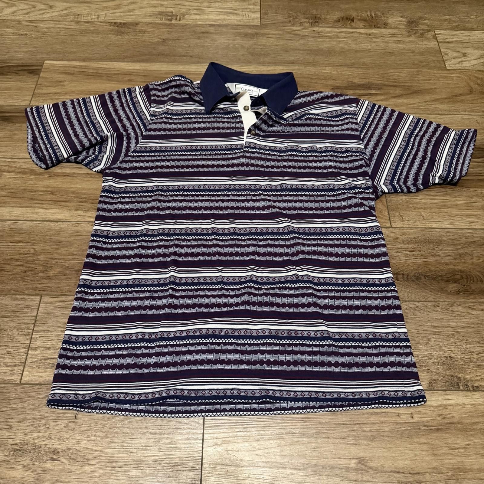 Other Vintage 90s Classics by Palmland Striped Polo Shirt Size US L / EU 52-54 / 3 - 1 Thumbnail