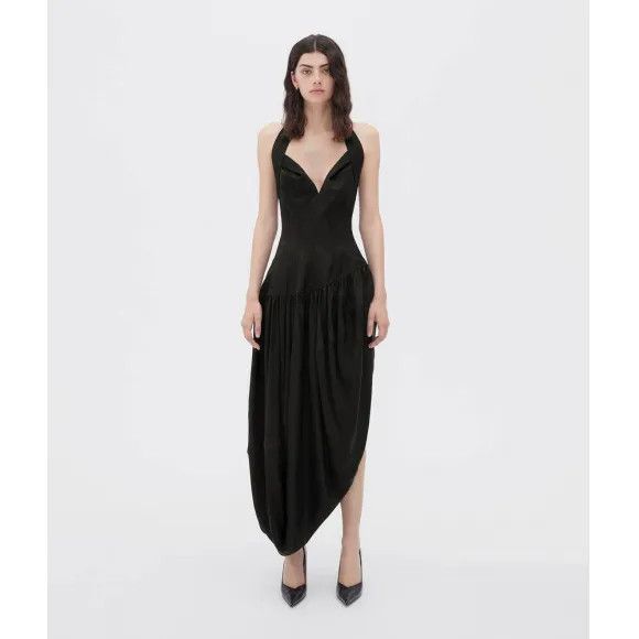 Bottega Veneta o1n1vont1224 Washed Viscose Dress in Black Size XS / US 0-2 / IT 36-38 - 1 Thumbnail
