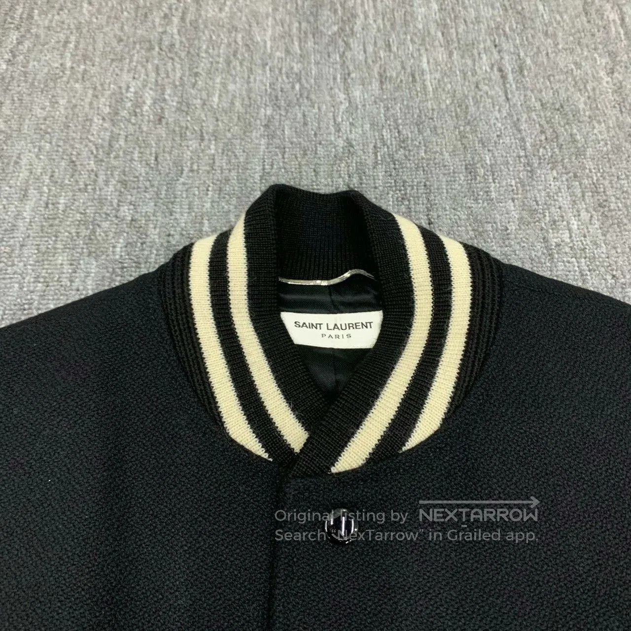 Saint Laurent Paris black and white patchwork baseball jacket. Size US L / EU 52-54 / 3 - 4 Thumbnail