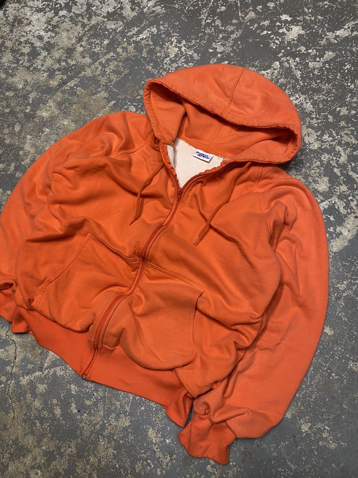 Japanese Brand × Vintage Vintage Sports Afield Orange Waffle Thermal Zip Hoodie Size US S / EU 44-46 / 1 - 2 Thumbnail
