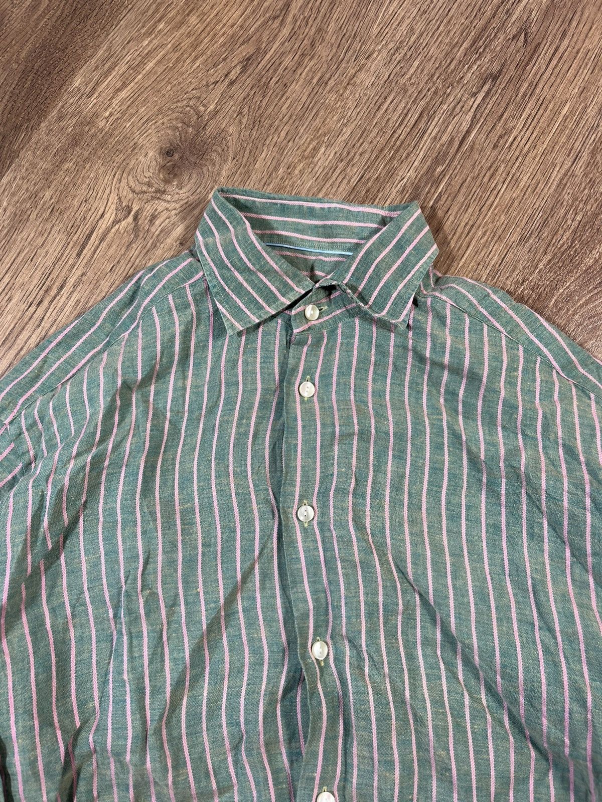 Eton Eton Linen Shirt Size US XL / EU 56 / 4 - 4 Thumbnail
