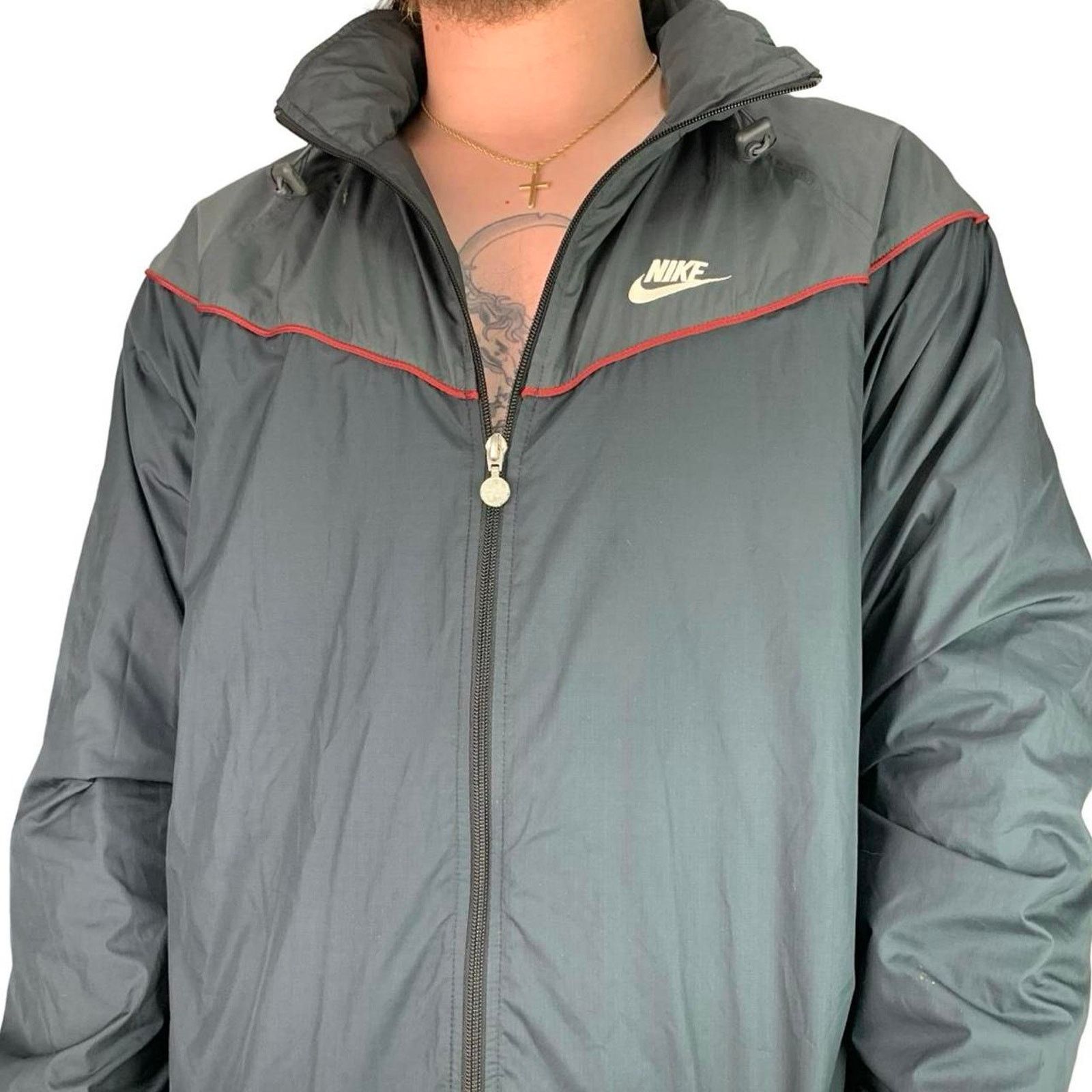 Nike × Vintage Vintage Nike Silver Tag Grey Windbreaker Jacket Size US XL / EU 56 / 4 - 1 Thumbnail