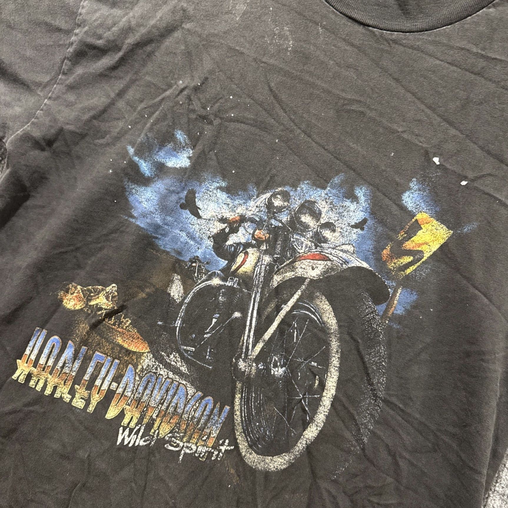 Harley Davidson VINTAGE Harley-Davidson Motorcycle Wild Sport Rattle Snake Black T-Shirt L Mens Size US L / EU 52-54 / 3 - 2 Thumbnail