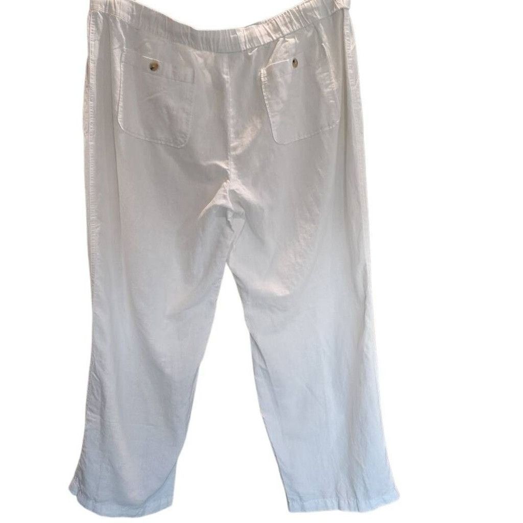 Liz Claiborne Liz Claiborne White Linen/ Rayon Pants Tie At Waist. Size XL Size 38" / US 16 / IT 52 - 3 Thumbnail