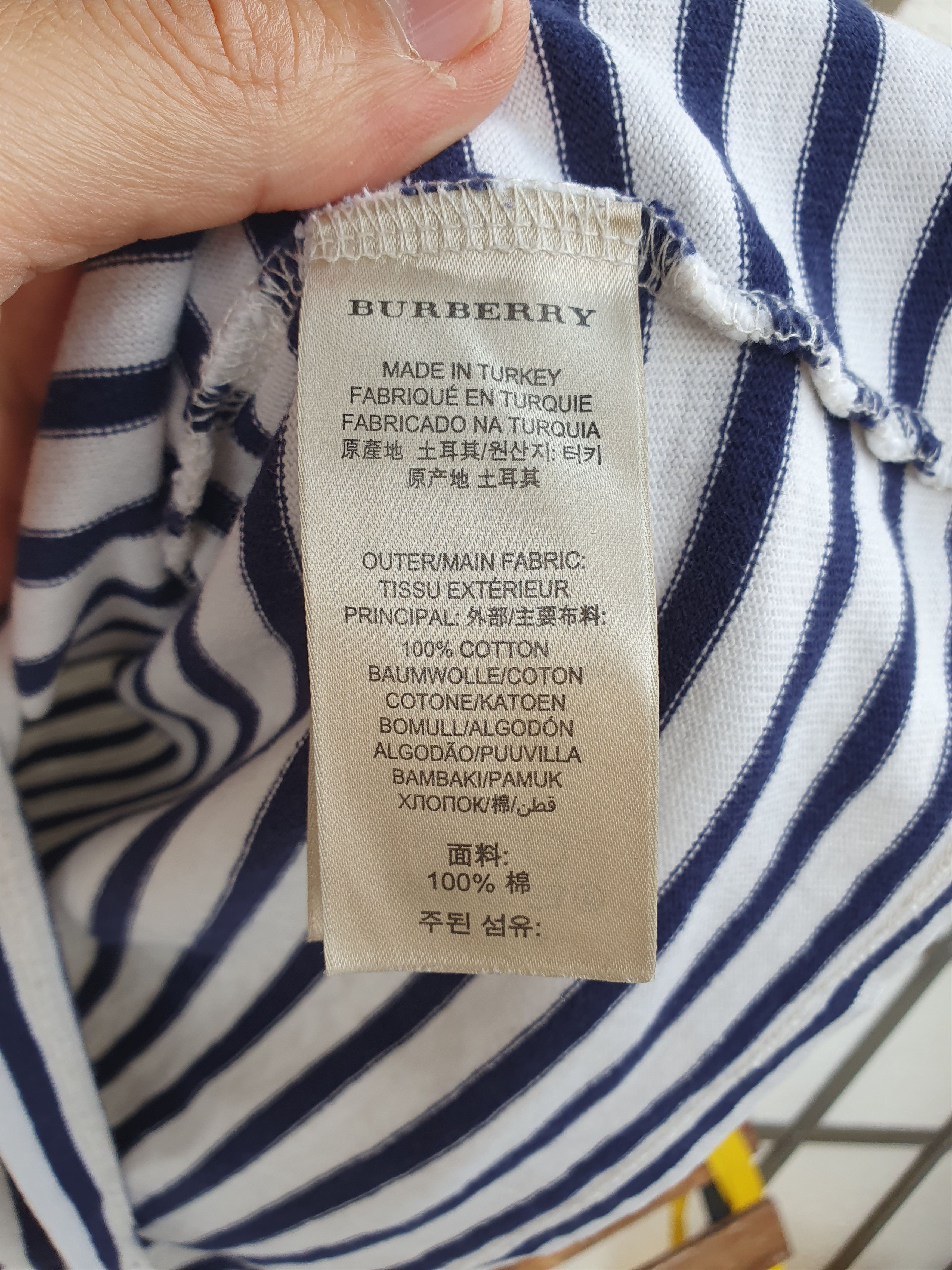Burberry Burberry Women's Boat Neck Blue And Shite Striped Top sz L Size L / US 10 / IT 46 - 7 Thumbnail