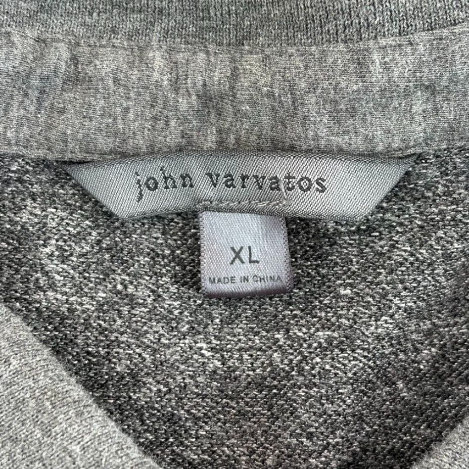 John Varvatos John Varvatos Polo Shirt Linen Steel Grey Men XL Short Sleeve Knit 1/4 Zip Designer Grunge Vintage: No Regular Shirts Mens Size US XL / EU 56 / 4 - 2 Thumbnail